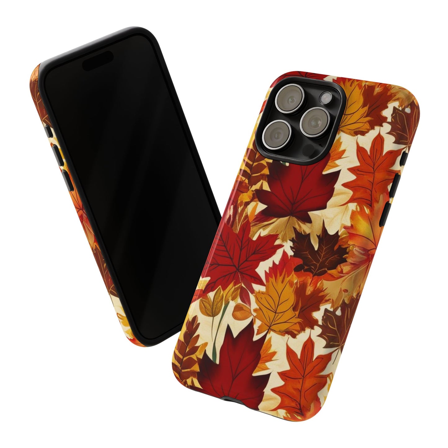 Phone Case, Autumn Leaves Tough Phone Cover, Protective Fall Leaf Colors Case, Rugged Smartphone Shell, Impact Resistant Cover, Protective