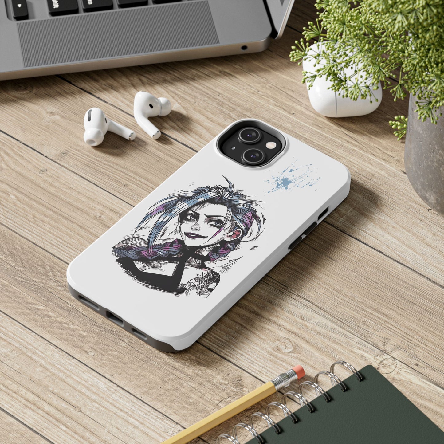 Jinx Inspired iPhone Tough Phone Cases - League of Legends Arcane TV Series, Unique Style & Strength Durable Phone Cover, Protective Phone