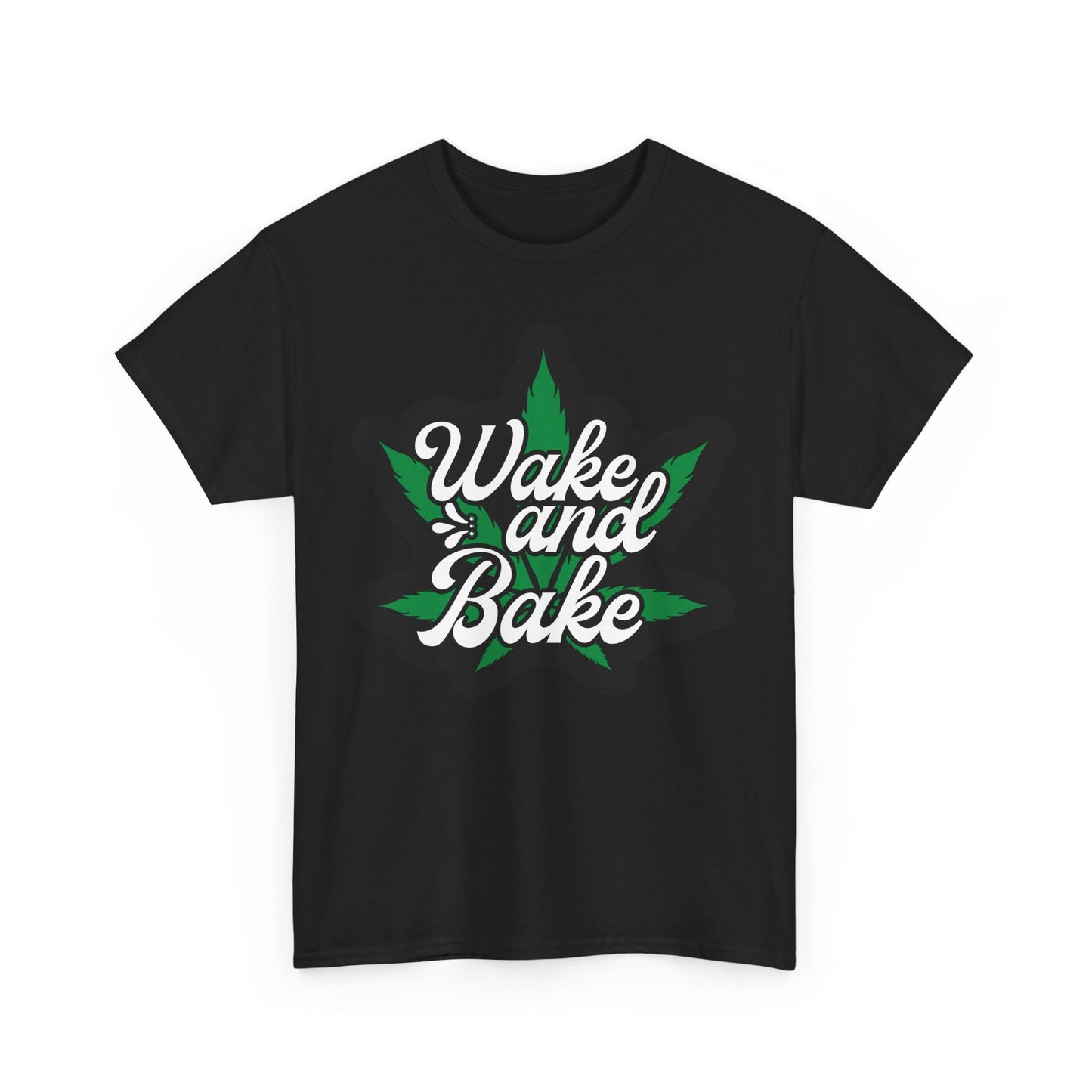 Wake and Bake Cannabis Unisex Heavy Cotton Tee - Funny Stoner Shirt, Weed Lover Gift, Marijuana Graphic Tee, 420 Shirt, Pot Leaf Tee