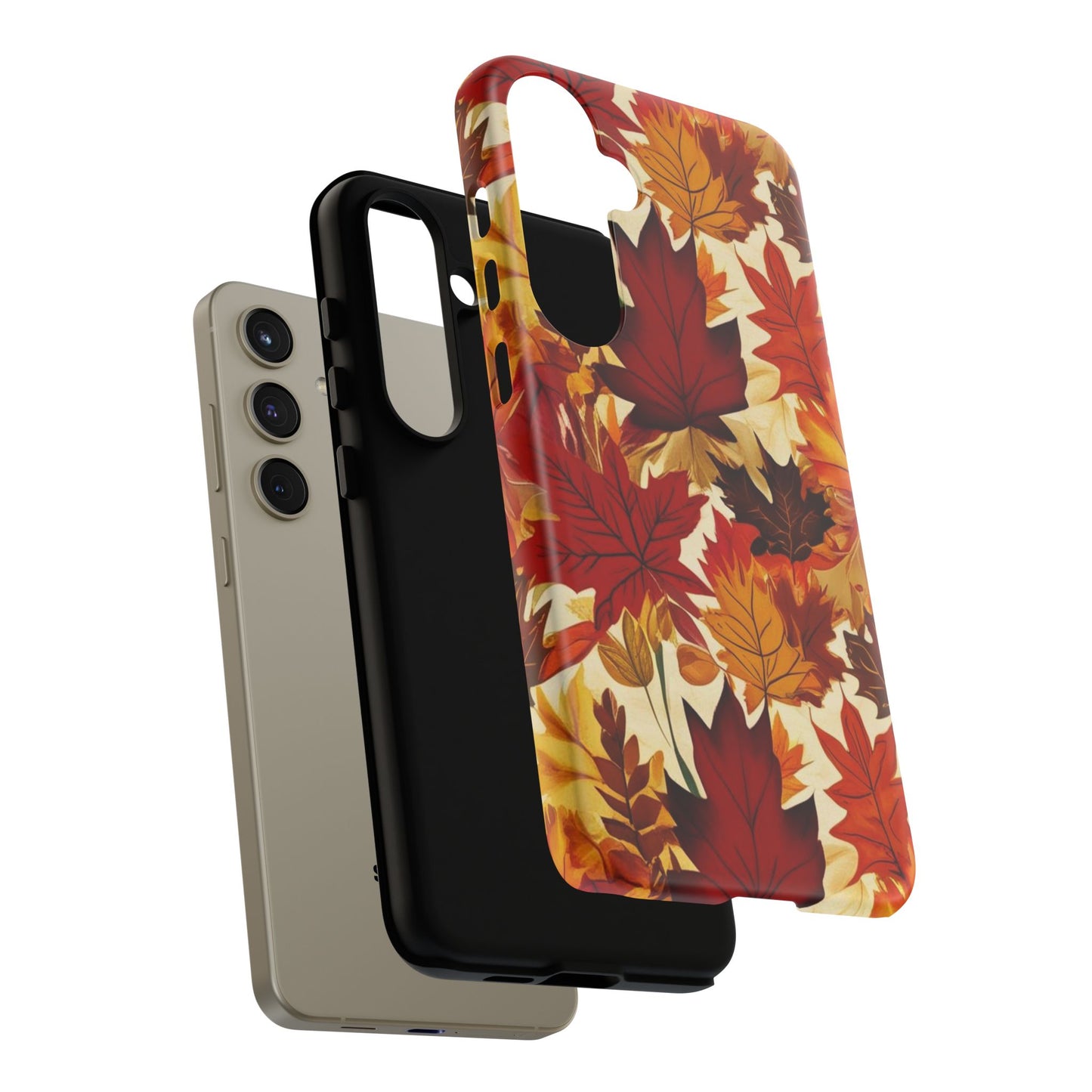 Phone Case, Autumn Leaves Tough Phone Cover, Protective Fall Leaf Colors Case, Rugged Smartphone Shell, Impact Resistant Cover, Protective