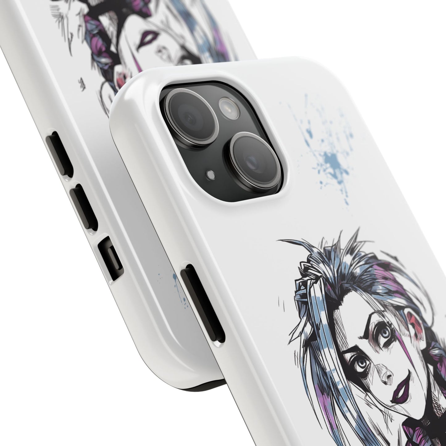 Jinx Inspired iPhone Tough Phone Cases - League of Legends Arcane TV Series, Unique Style & Strength Durable Phone Cover, Protective Phone