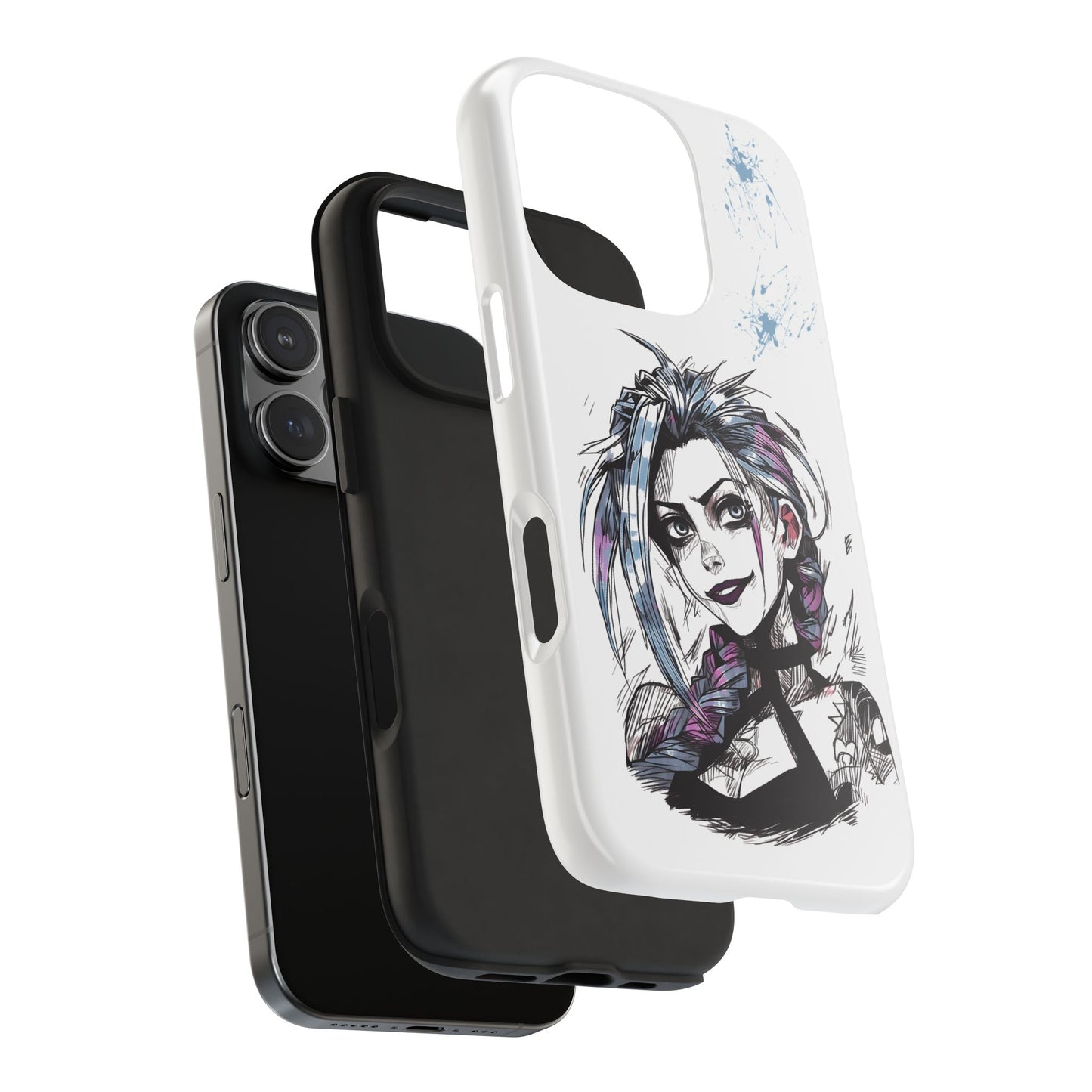 Jinx Inspired iPhone Tough Phone Cases - League of Legends Arcane TV Series, Unique Style & Strength Durable Phone Cover, Protective Phone