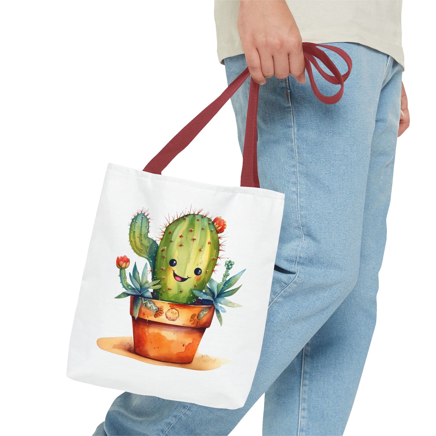 Cactus Tote Bag - Cute Plant Lover Gift, Succulent Shopping Bag, Botanical Carryall, Reusable Grocery Tote, Eco-Friendly Shoulder Bag
