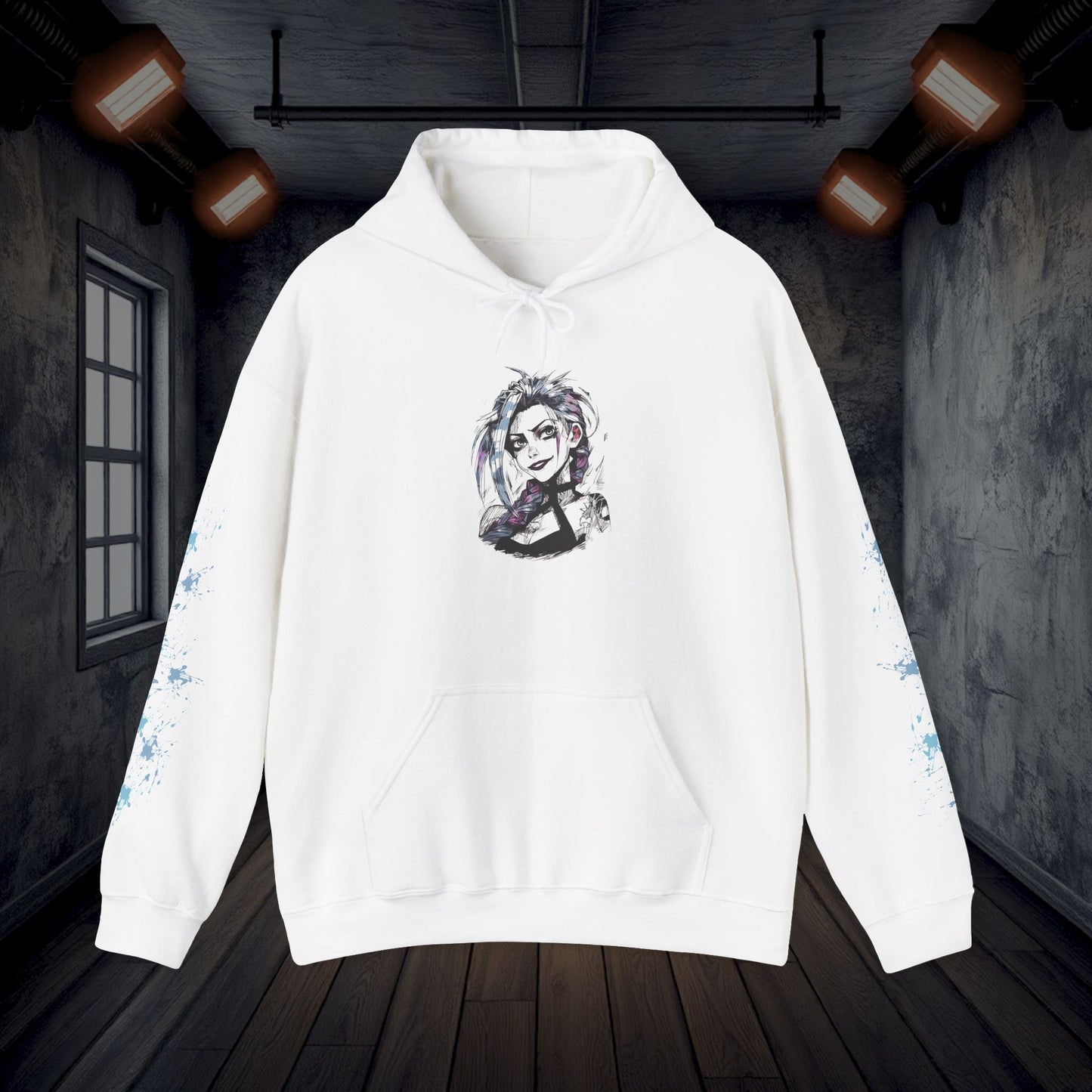 League of Legends Arcane Jinx Art Hoodie, Unisex Sweatshirt, Pullover, Graphic Print, Gift for Gamers, Geeky Apparel