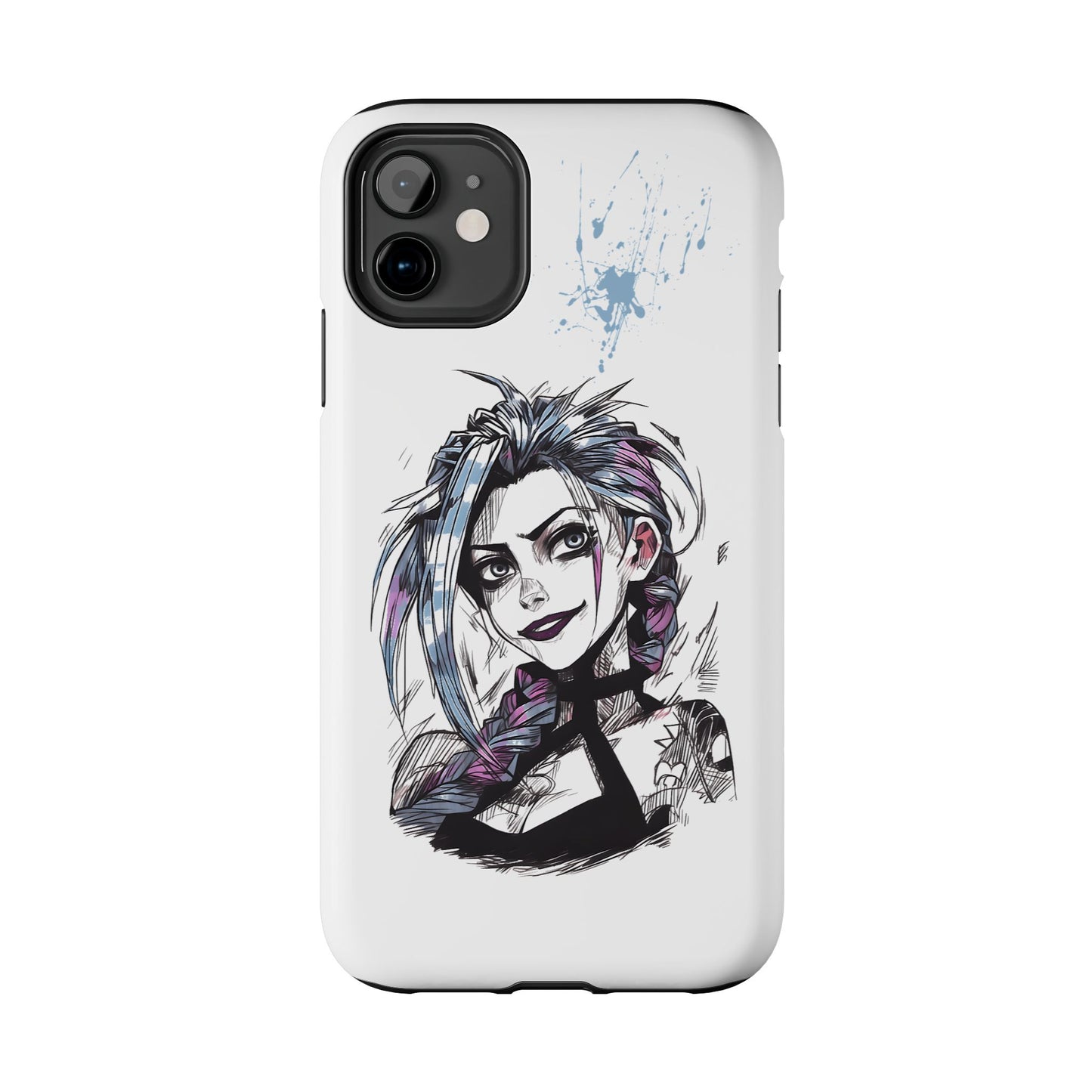 Jinx Inspired iPhone Tough Phone Cases - League of Legends Arcane TV Series, Unique Style & Strength Durable Phone Cover, Protective Phone