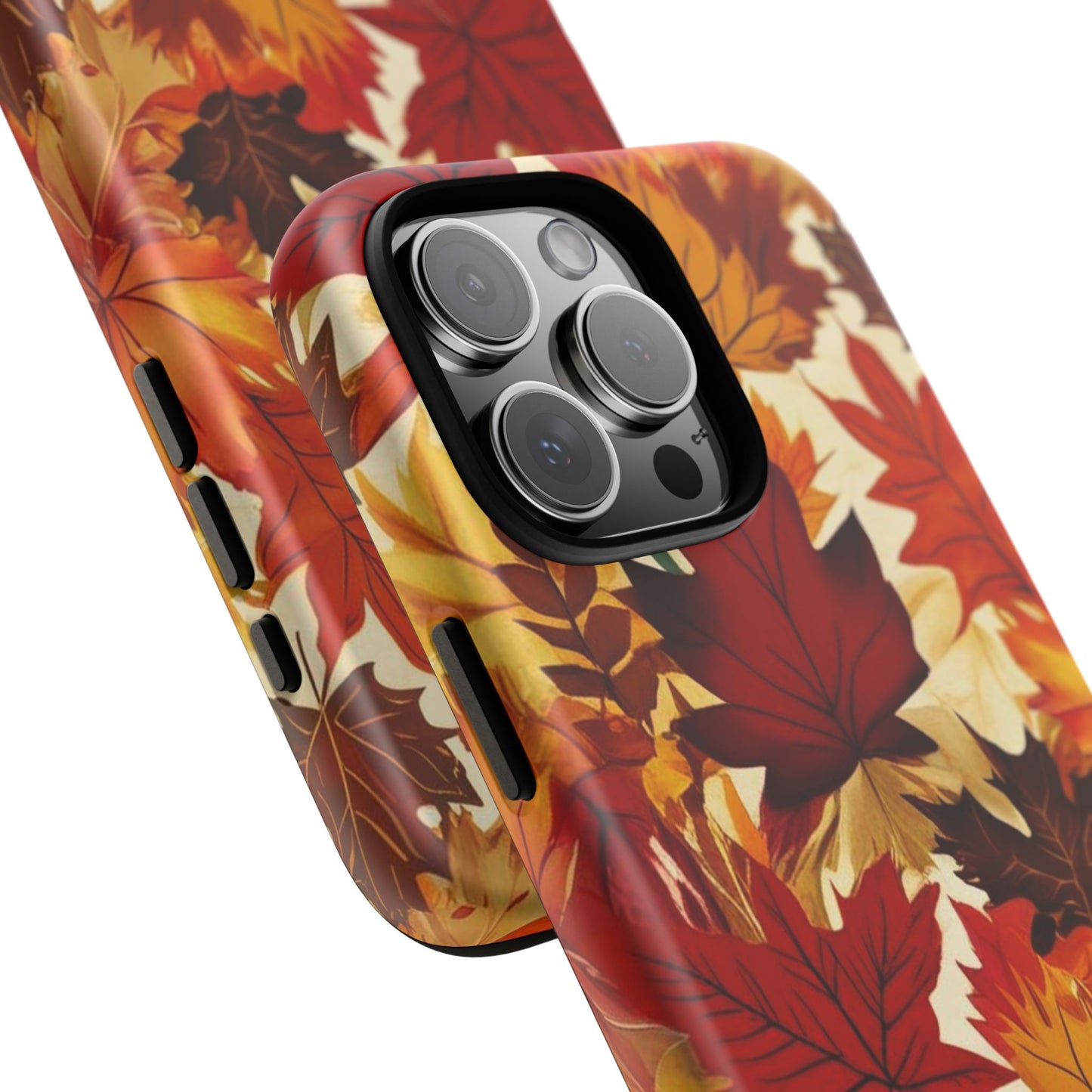 Phone Case, Autumn Leaves Tough Phone Cover, Protective Fall Leaf Colors Case, Rugged Smartphone Shell, Impact Resistant Cover, Protective
