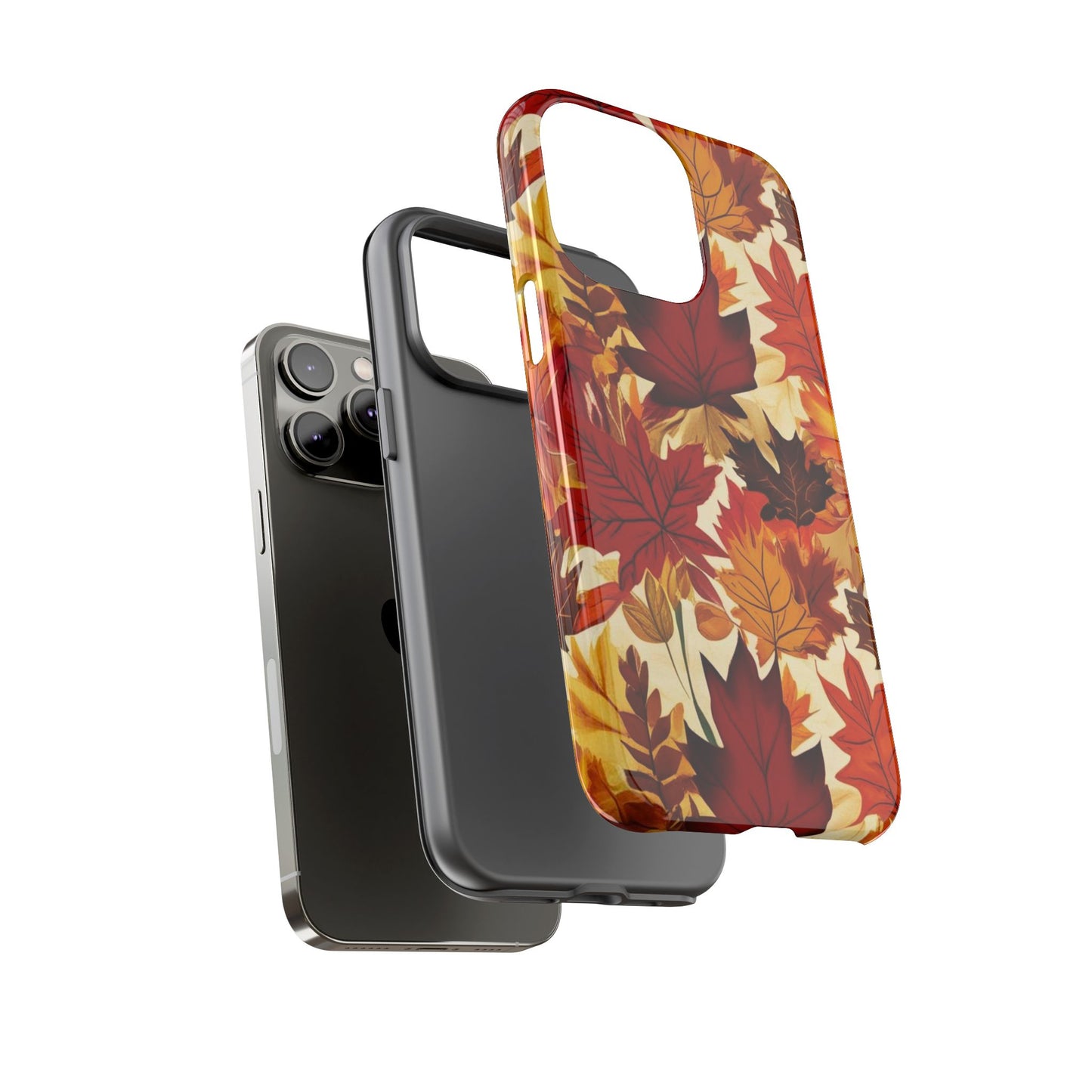 Phone Case, Autumn Leaves Tough Phone Cover, Protective Fall Leaf Colors Case, Rugged Smartphone Shell, Impact Resistant Cover, Protective