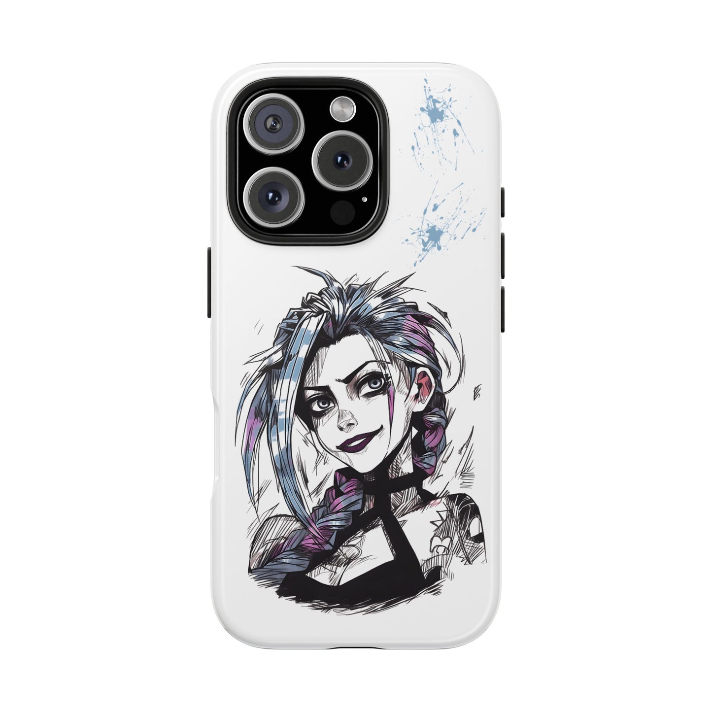 Jinx Inspired iPhone Tough Phone Cases - League of Legends Arcane TV Series, Unique Style & Strength Durable Phone Cover, Protective Phone