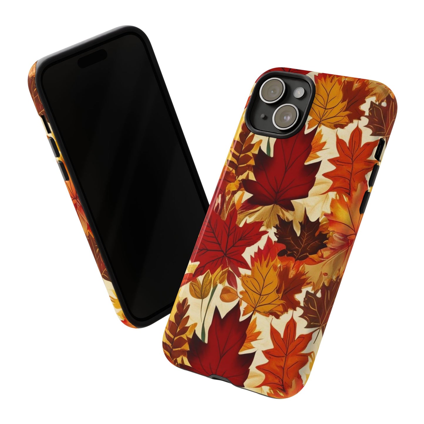 Phone Case, Autumn Leaves Tough Phone Cover, Protective Fall Leaf Colors Case, Rugged Smartphone Shell, Impact Resistant Cover, Protective