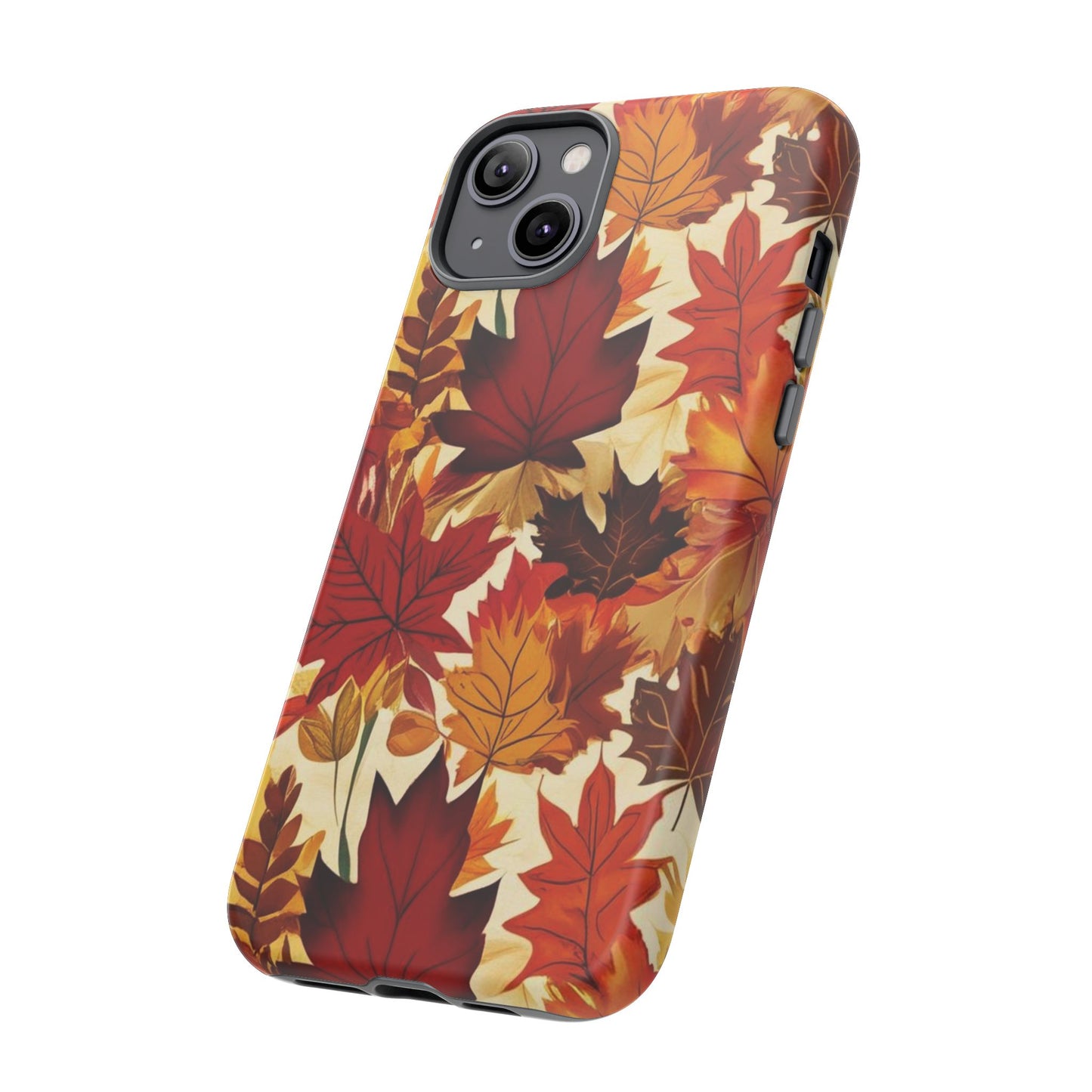 Phone Case, Autumn Leaves Tough Phone Cover, Protective Fall Leaf Colors Case, Rugged Smartphone Shell, Impact Resistant Cover, Protective