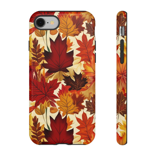 Phone Case, Autumn Leaves Tough Phone Cover, Protective Fall Leaf Colors Case, Rugged Smartphone Shell, Impact Resistant Cover, Protective