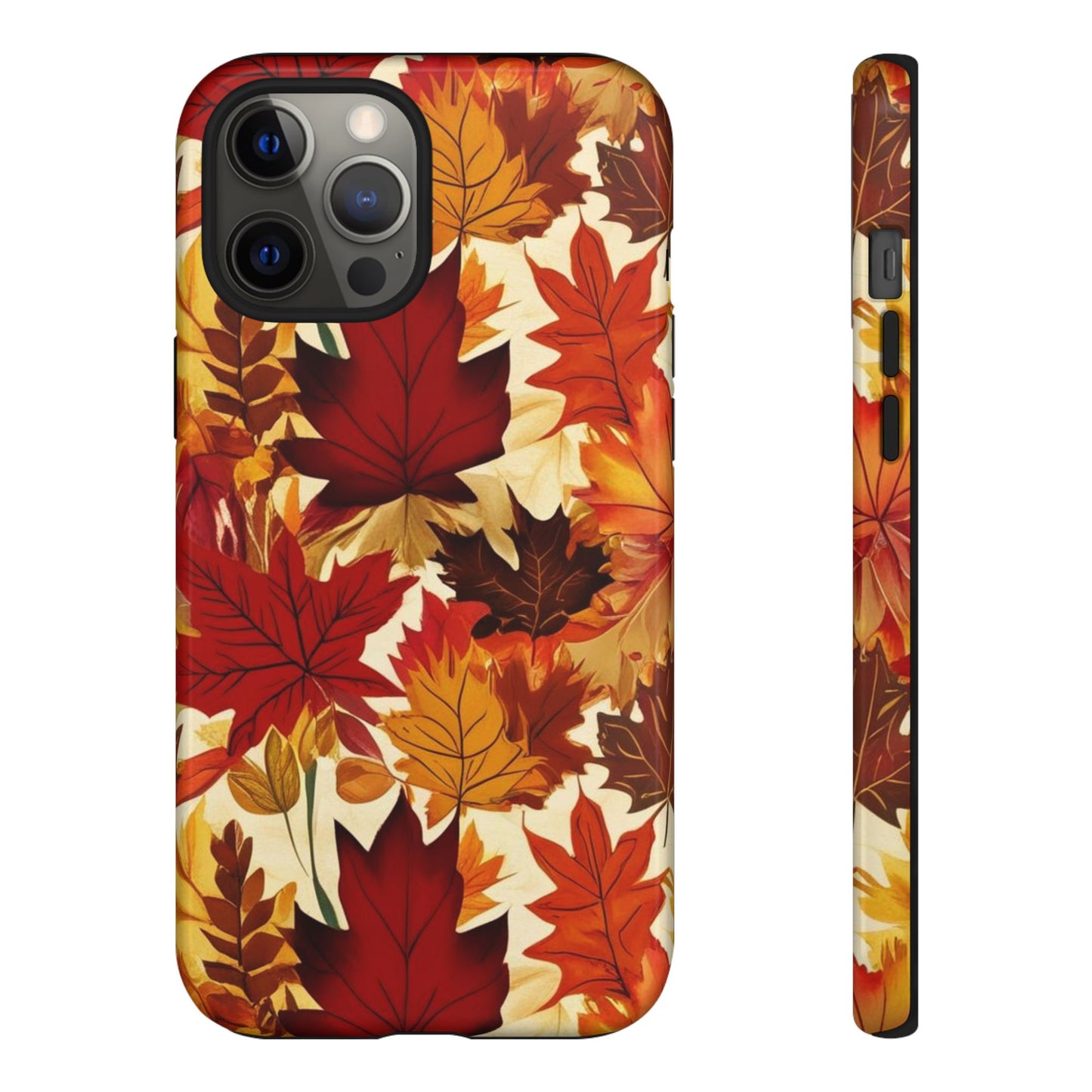 Phone Case, Autumn Leaves Tough Phone Cover, Protective Fall Leaf Colors Case, Rugged Smartphone Shell, Impact Resistant Cover, Protective