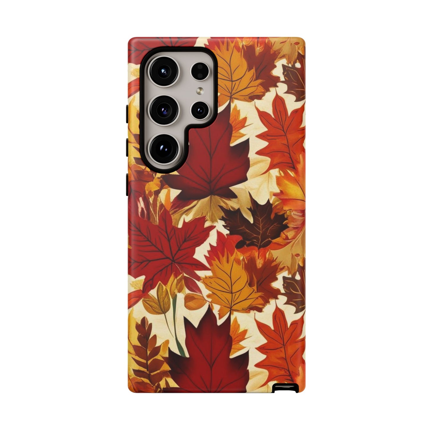 Phone Case, Autumn Leaves Tough Phone Cover, Protective Fall Leaf Colors Case, Rugged Smartphone Shell, Impact Resistant Cover, Protective