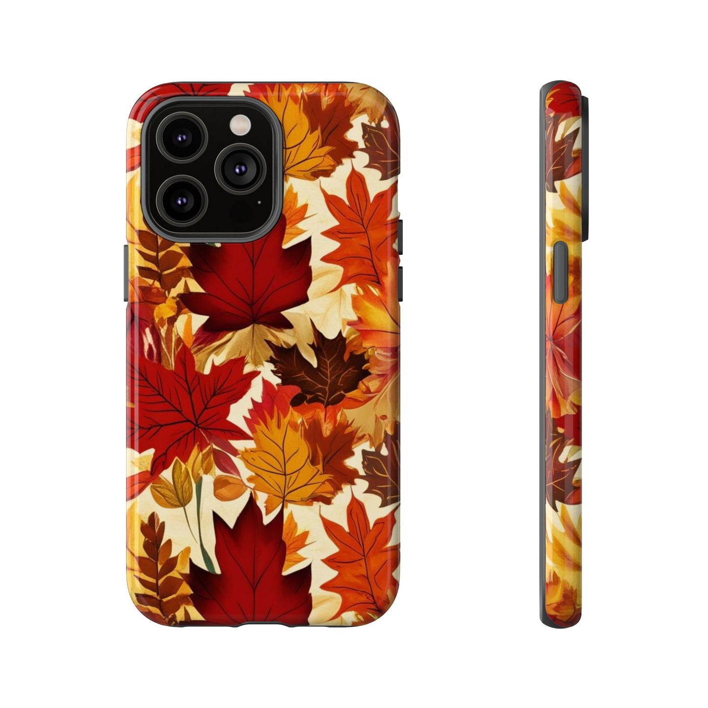 Phone Case, Autumn Leaves Tough Phone Cover, Protective Fall Leaf Colors Case, Rugged Smartphone Shell, Impact Resistant Cover, Protective