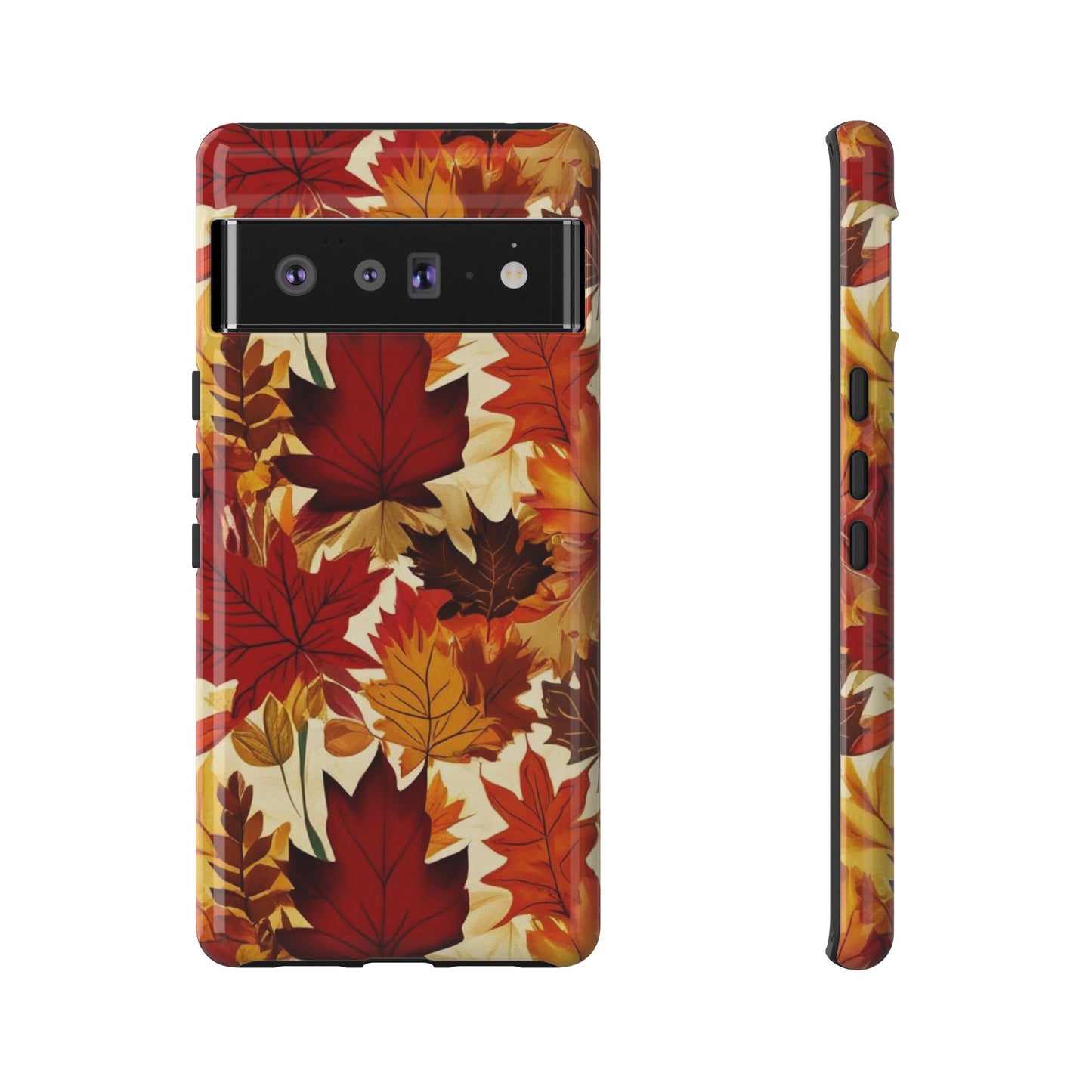 Phone Case, Autumn Leaves Tough Phone Cover, Protective Fall Leaf Colors Case, Rugged Smartphone Shell, Impact Resistant Cover, Protective