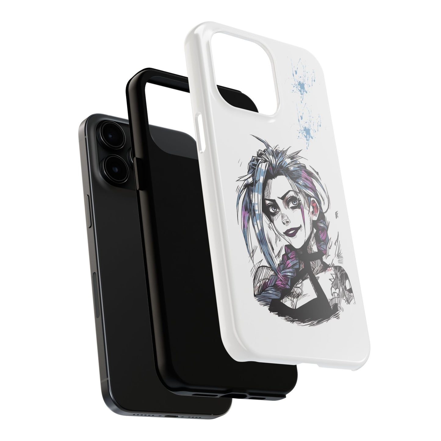 Jinx Inspired iPhone Tough Phone Cases - League of Legends Arcane TV Series, Unique Style & Strength Durable Phone Cover, Protective Phone