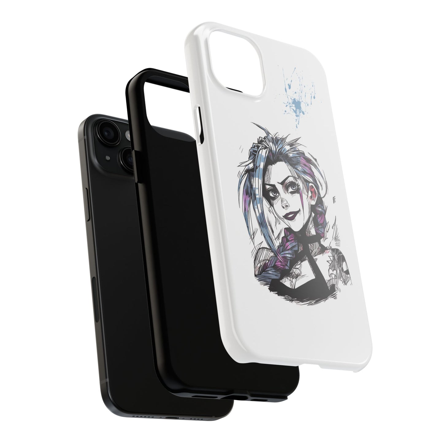 Jinx Inspired iPhone Tough Phone Cases - League of Legends Arcane TV Series, Unique Style & Strength Durable Phone Cover, Protective Phone