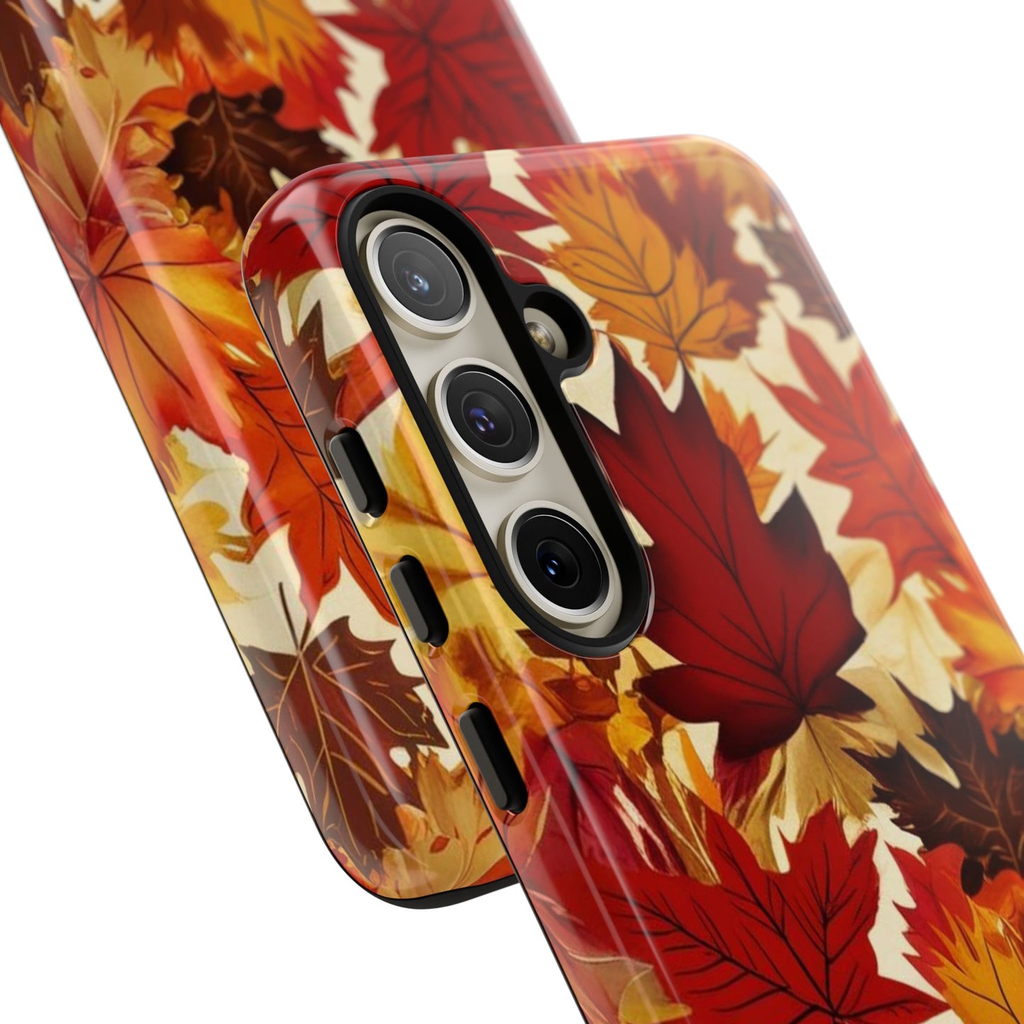 Phone Case, Autumn Leaves Tough Phone Cover, Protective Fall Leaf Colors Case, Rugged Smartphone Shell, Impact Resistant Cover, Protective