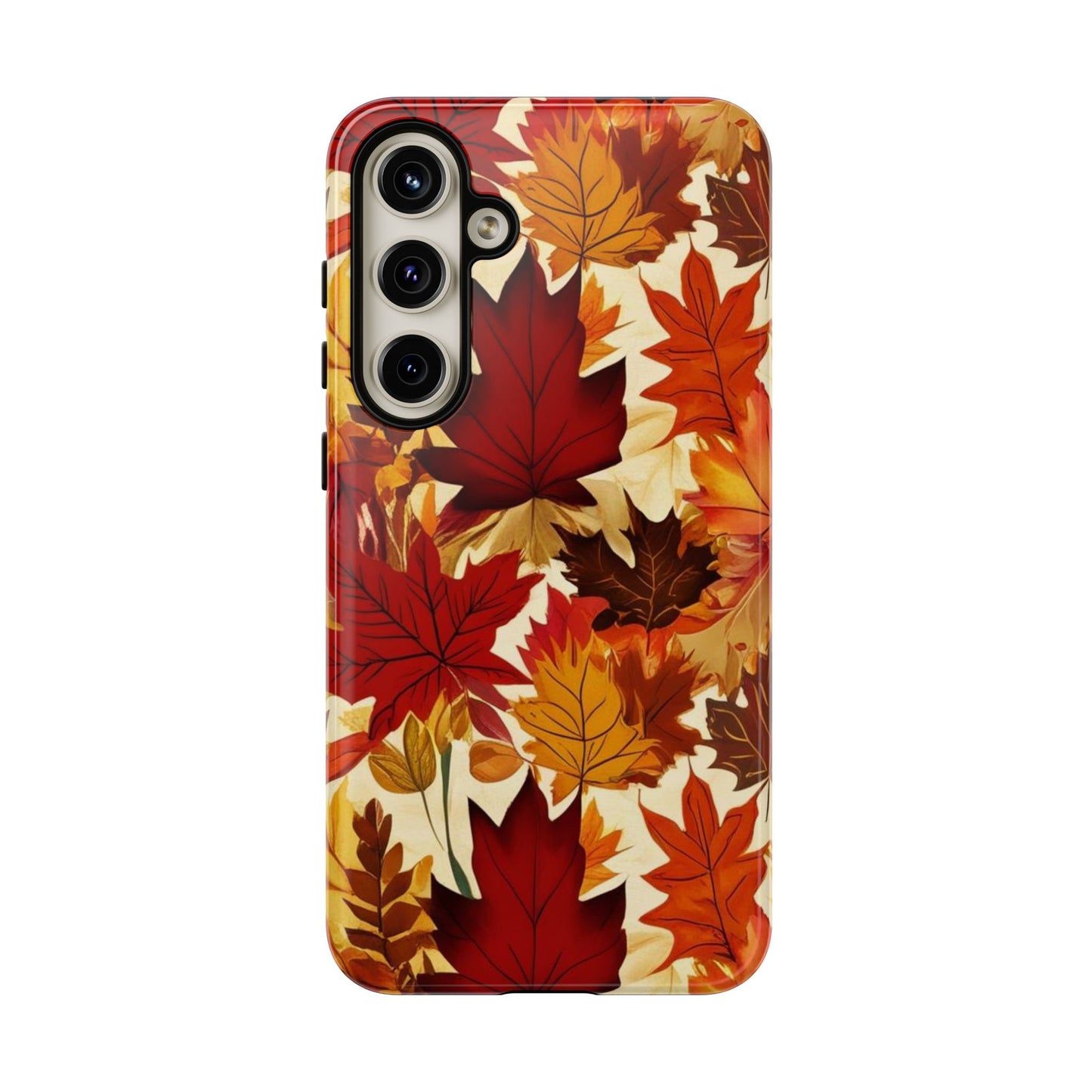 Phone Case, Autumn Leaves Tough Phone Cover, Protective Fall Leaf Colors Case, Rugged Smartphone Shell, Impact Resistant Cover, Protective