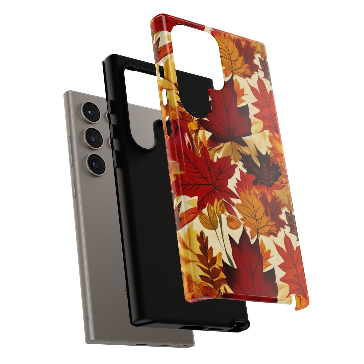 Phone Case, Autumn Leaves Tough Phone Cover, Protective Fall Leaf Colors Case, Rugged Smartphone Shell, Impact Resistant Cover, Protective
