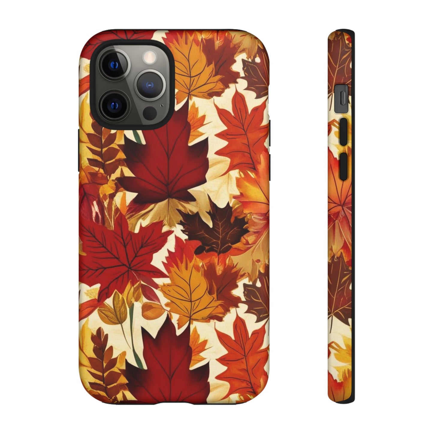 Phone Case, Autumn Leaves Tough Phone Cover, Protective Fall Leaf Colors Case, Rugged Smartphone Shell, Impact Resistant Cover, Protective