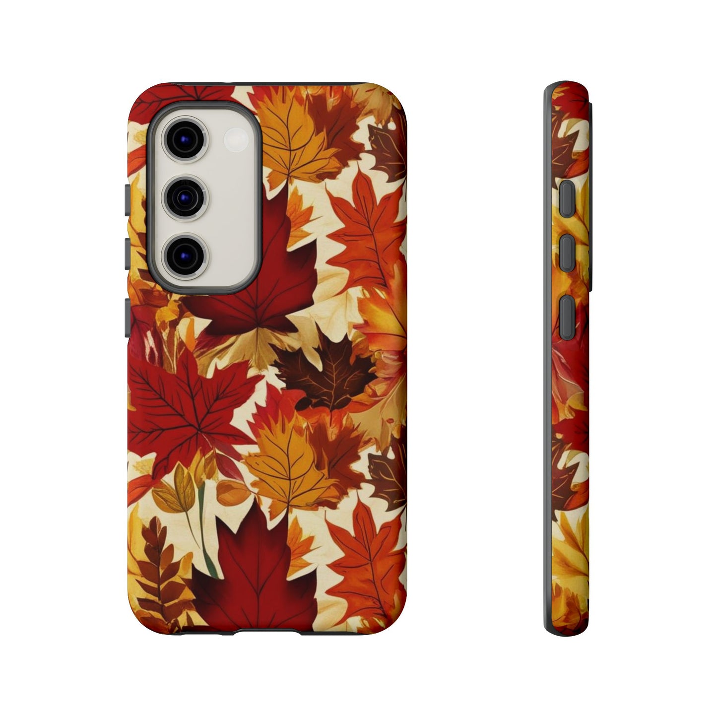 Phone Case, Autumn Leaves Tough Phone Cover, Protective Fall Leaf Colors Case, Rugged Smartphone Shell, Impact Resistant Cover, Protective