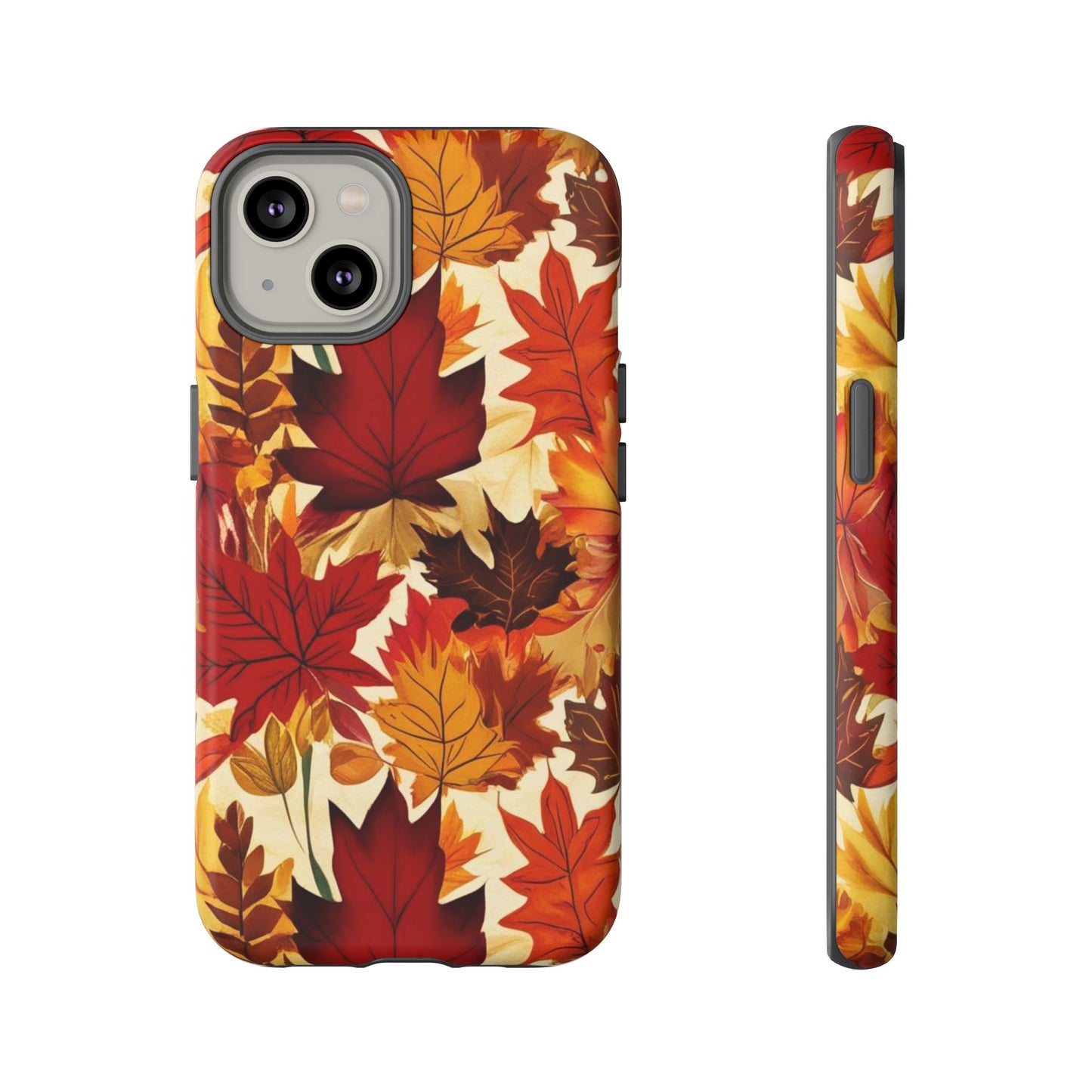 Phone Case, Autumn Leaves Tough Phone Cover, Protective Fall Leaf Colors Case, Rugged Smartphone Shell, Impact Resistant Cover, Protective