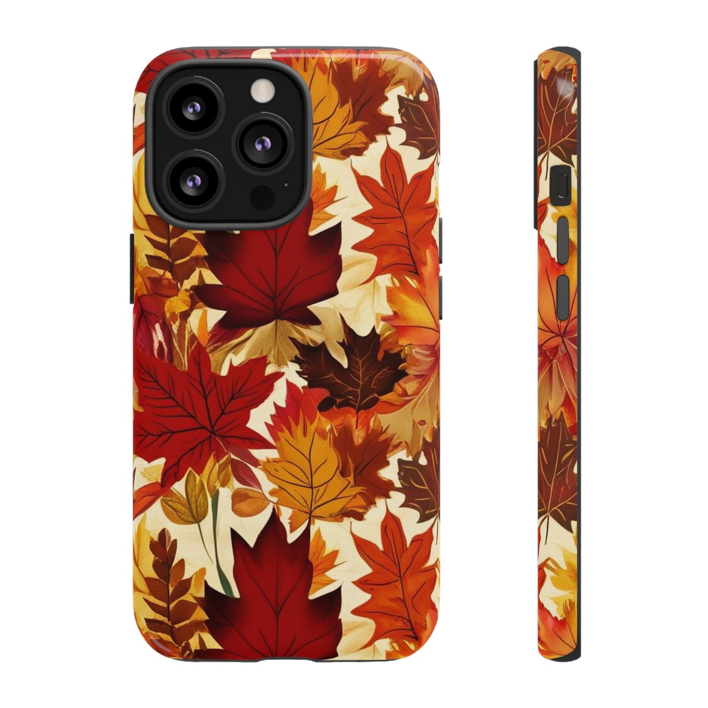 Phone Case, Autumn Leaves Tough Phone Cover, Protective Fall Leaf Colors Case, Rugged Smartphone Shell, Impact Resistant Cover, Protective