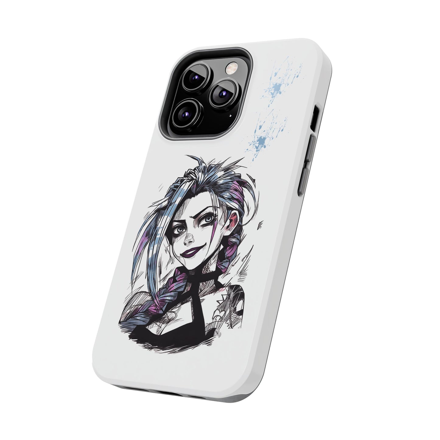 Jinx Inspired iPhone Tough Phone Cases - League of Legends Arcane TV Series, Unique Style & Strength Durable Phone Cover, Protective Phone