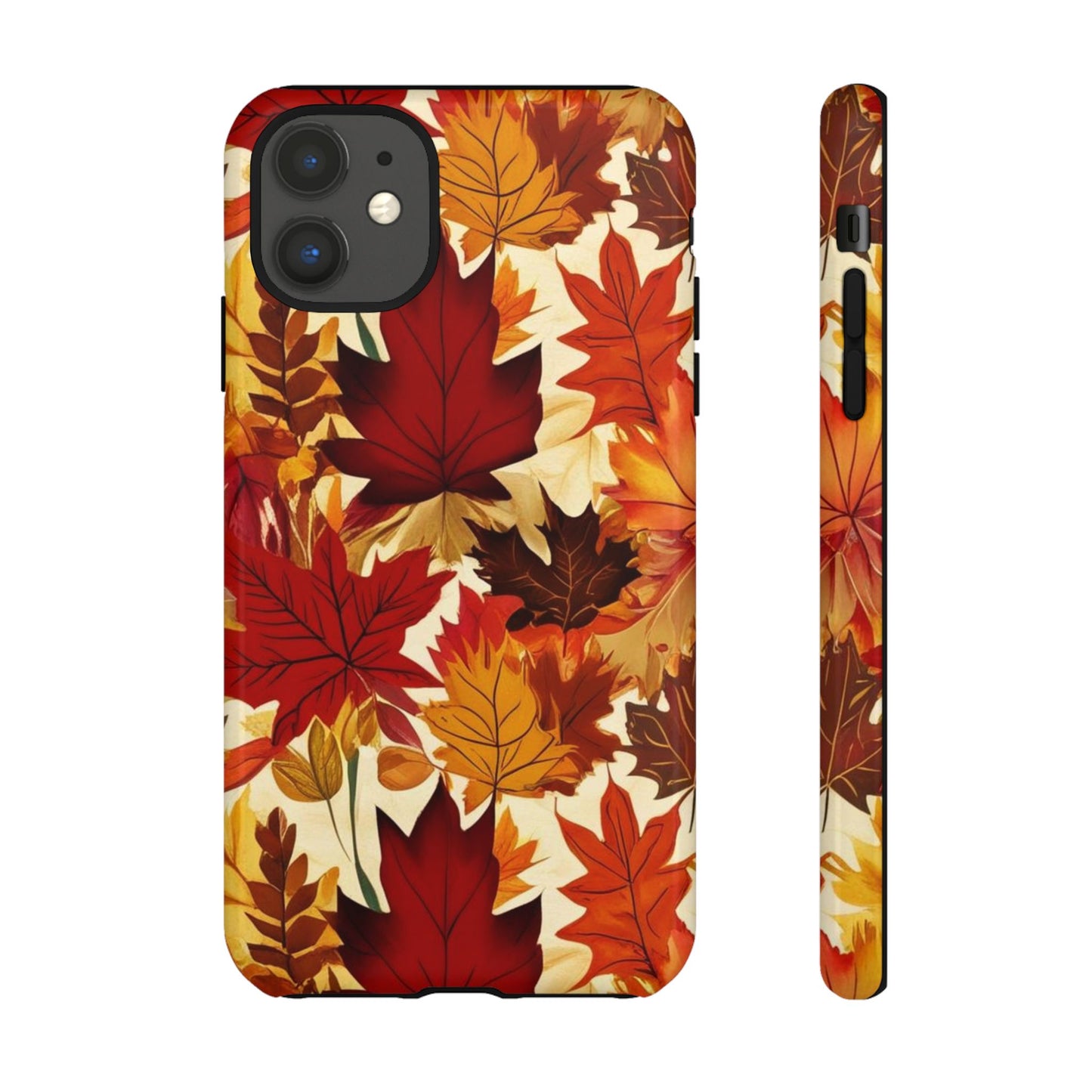 Phone Case, Autumn Leaves Tough Phone Cover, Protective Fall Leaf Colors Case, Rugged Smartphone Shell, Impact Resistant Cover, Protective