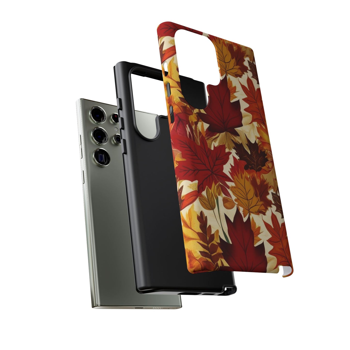 Phone Case, Autumn Leaves Tough Phone Cover, Protective Fall Leaf Colors Case, Rugged Smartphone Shell, Impact Resistant Cover, Protective