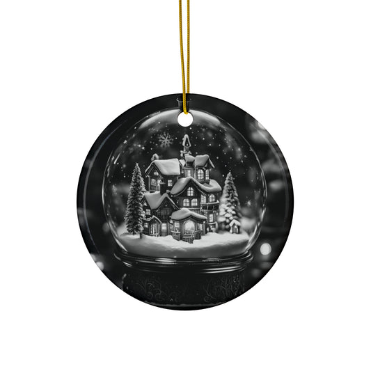 Snow Globe House Ceramic Ornament
