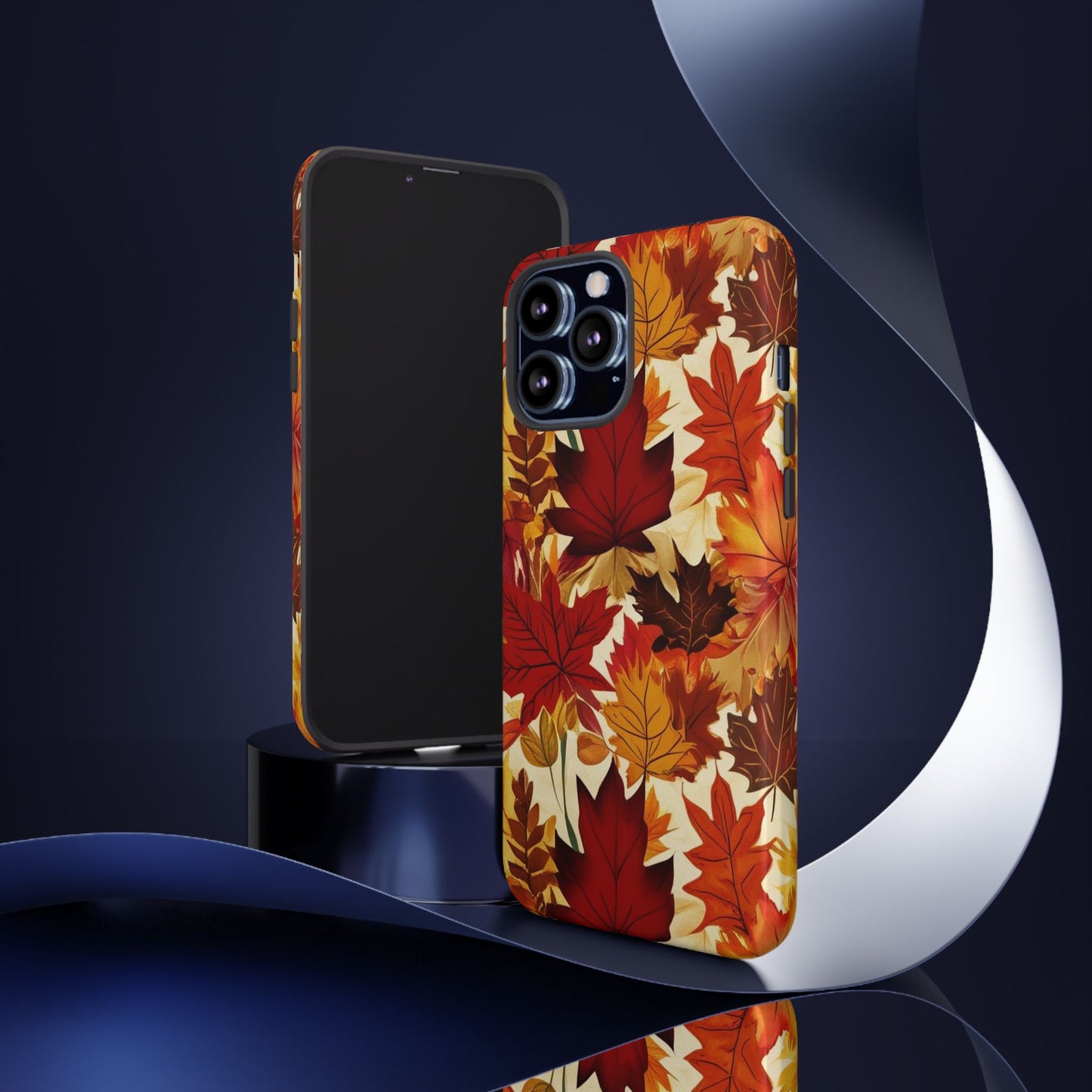 Phone Case, Autumn Leaves Tough Phone Cover, Protective Fall Leaf Colors Case, Rugged Smartphone Shell, Impact Resistant Cover, Protective