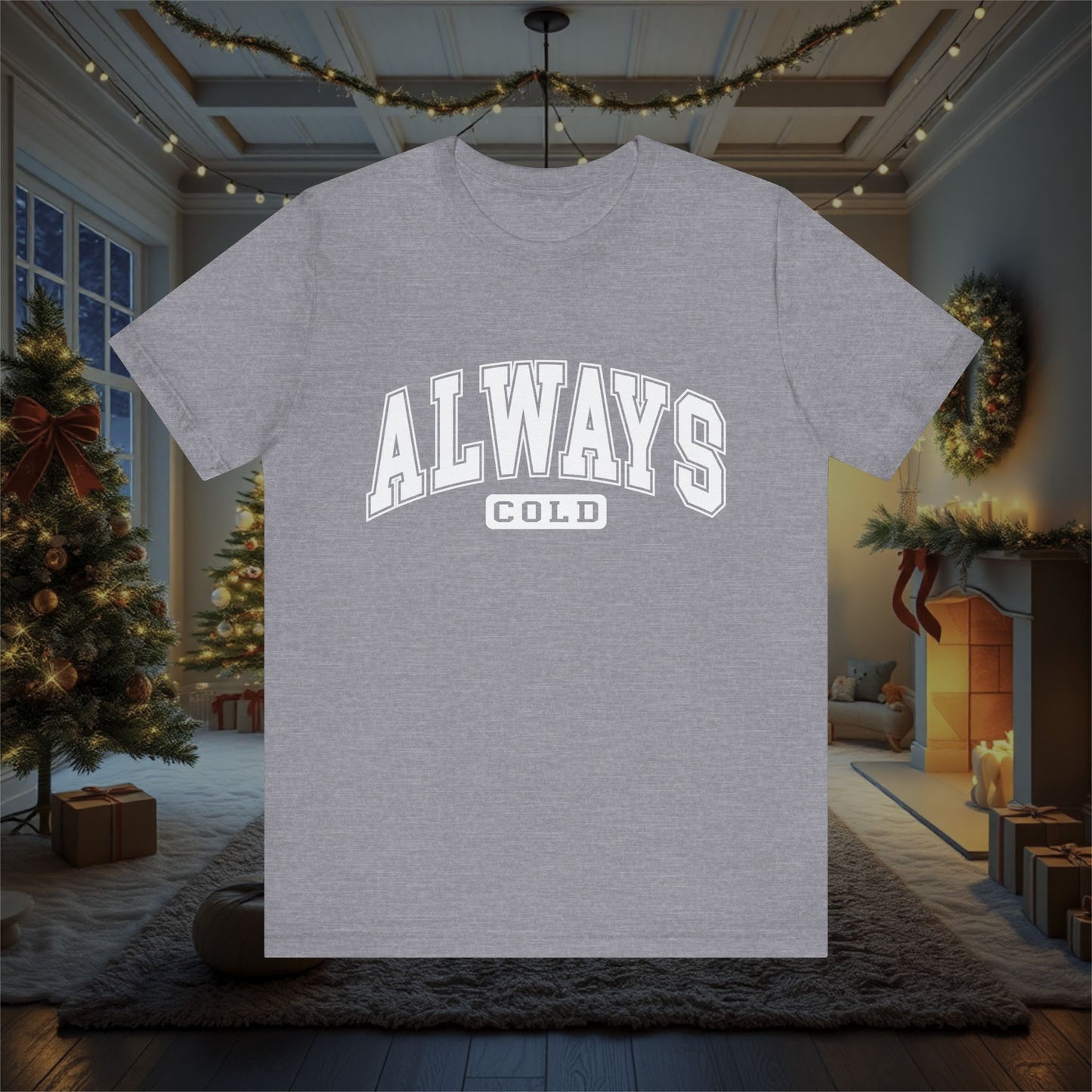 Cozy Vibes T-Shirt, Winter Chill Tee, Comfy Shirt, Cold Weather Top, Snowflake Print Apparel