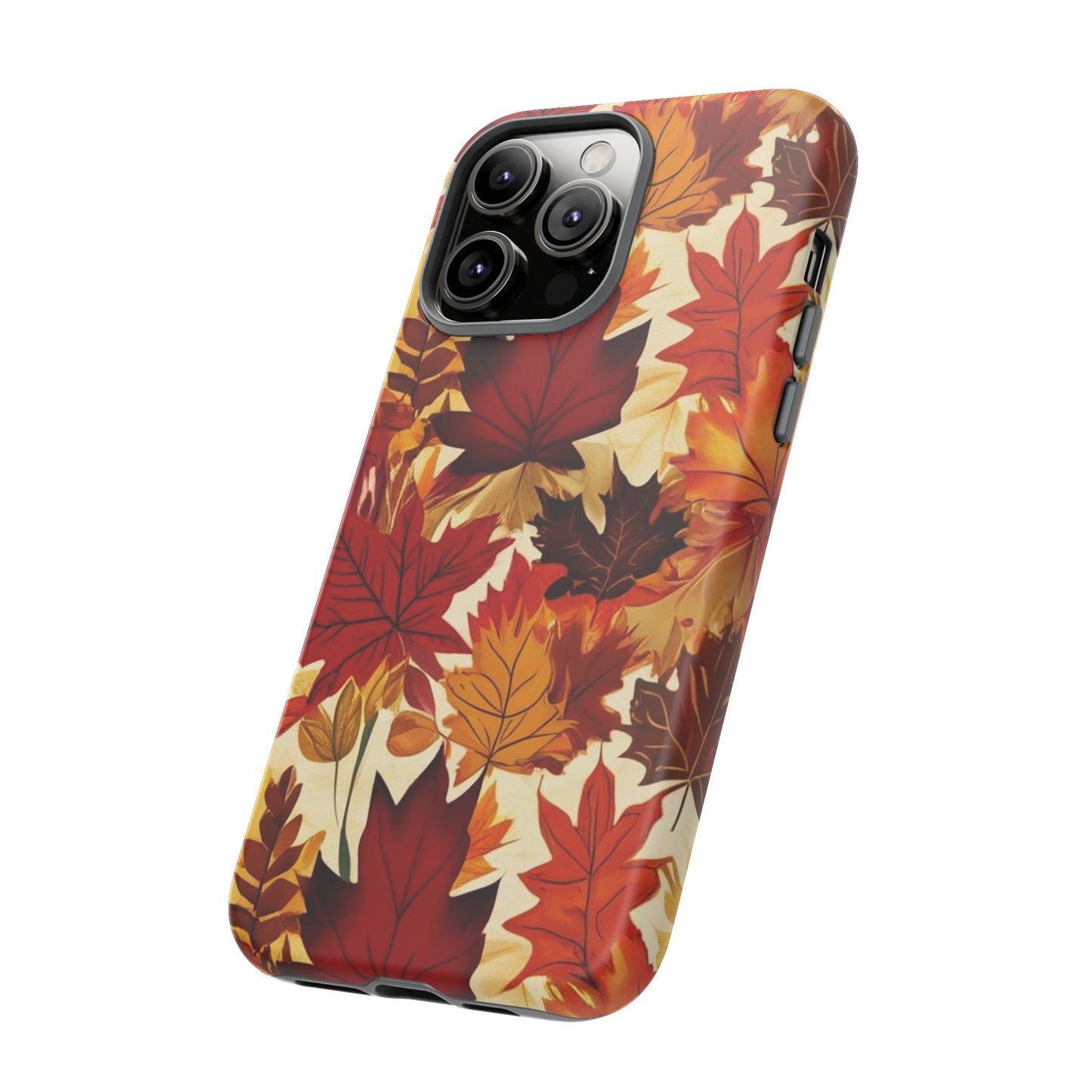 Phone Case, Autumn Leaves Tough Phone Cover, Protective Fall Leaf Colors Case, Rugged Smartphone Shell, Impact Resistant Cover, Protective