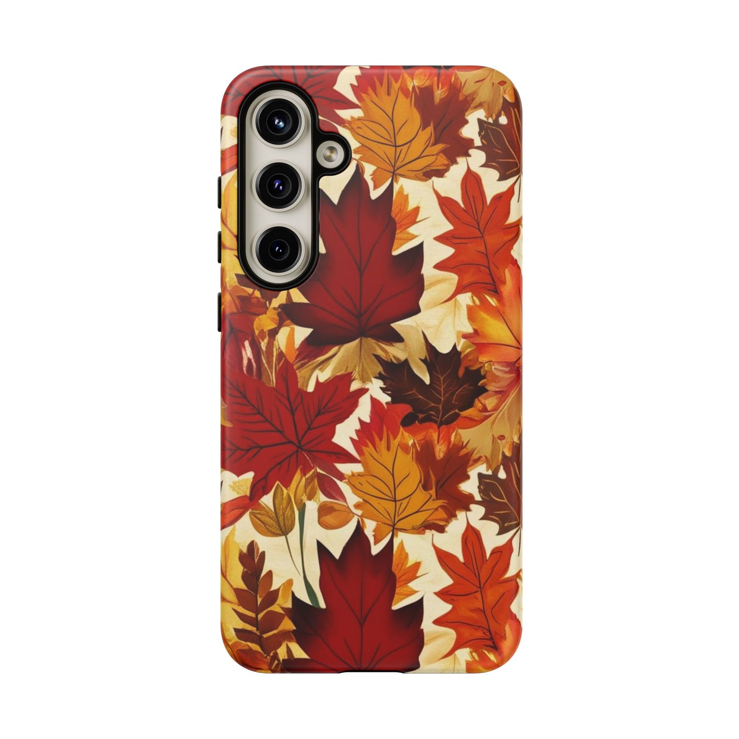 Phone Case, Autumn Leaves Tough Phone Cover, Protective Fall Leaf Colors Case, Rugged Smartphone Shell, Impact Resistant Cover, Protective
