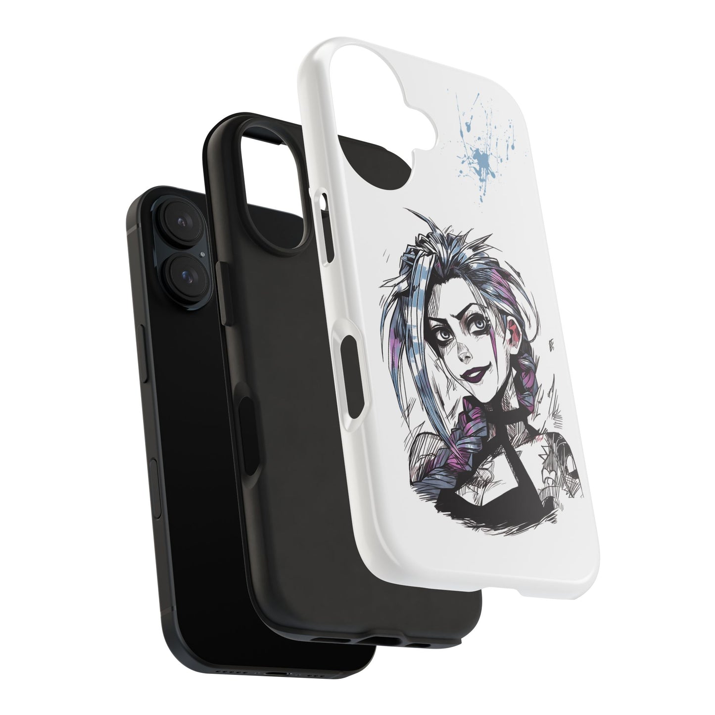 Jinx Inspired iPhone Tough Phone Cases - League of Legends Arcane TV Series, Unique Style & Strength Durable Phone Cover, Protective Phone
