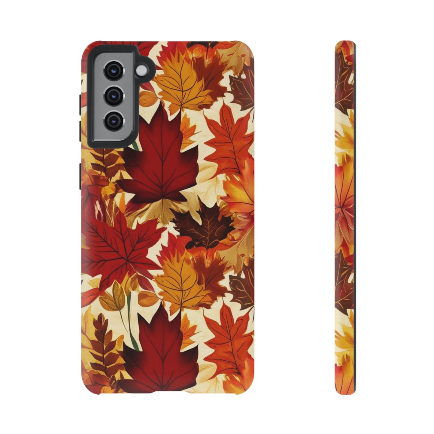 Phone Case, Autumn Leaves Tough Phone Cover, Protective Fall Leaf Colors Case, Rugged Smartphone Shell, Impact Resistant Cover, Protective