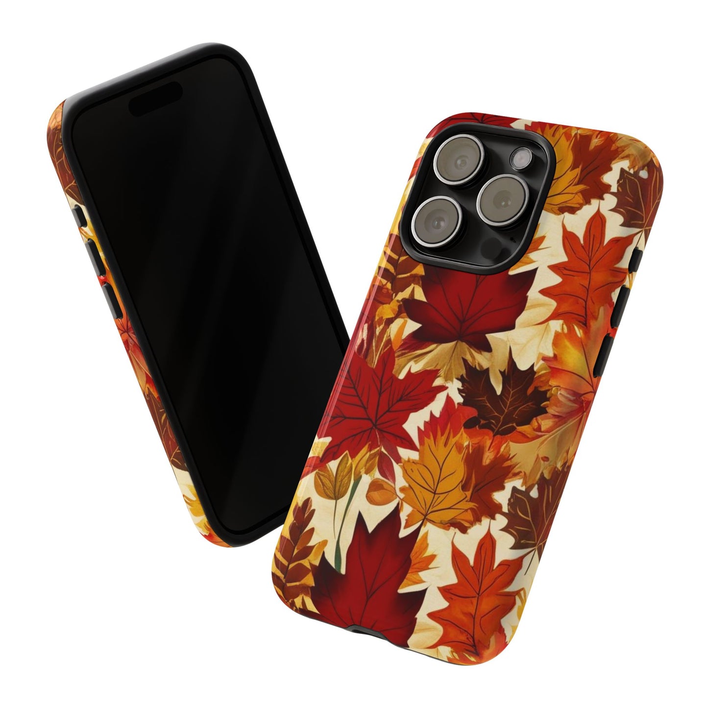 Phone Case, Autumn Leaves Tough Phone Cover, Protective Fall Leaf Colors Case, Rugged Smartphone Shell, Impact Resistant Cover, Protective