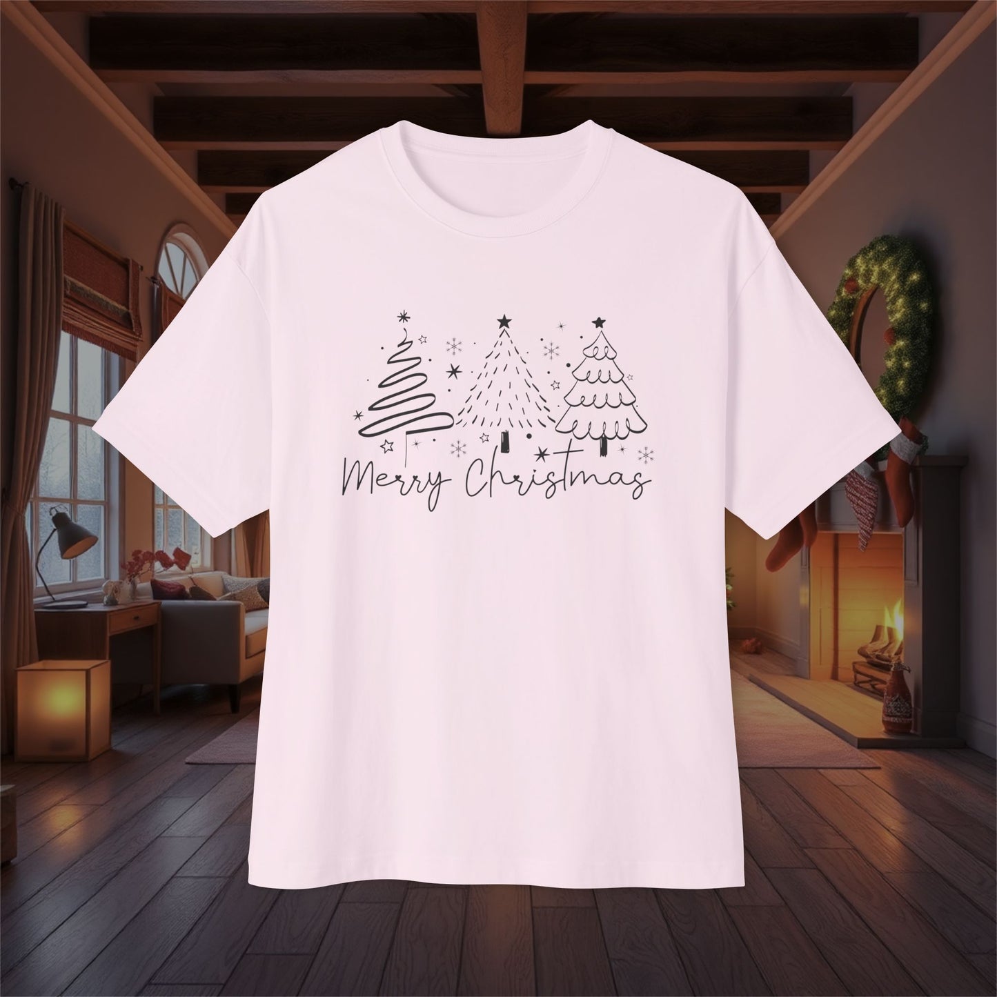 Festive Merry Christmas Oversized Boxy Tee for All