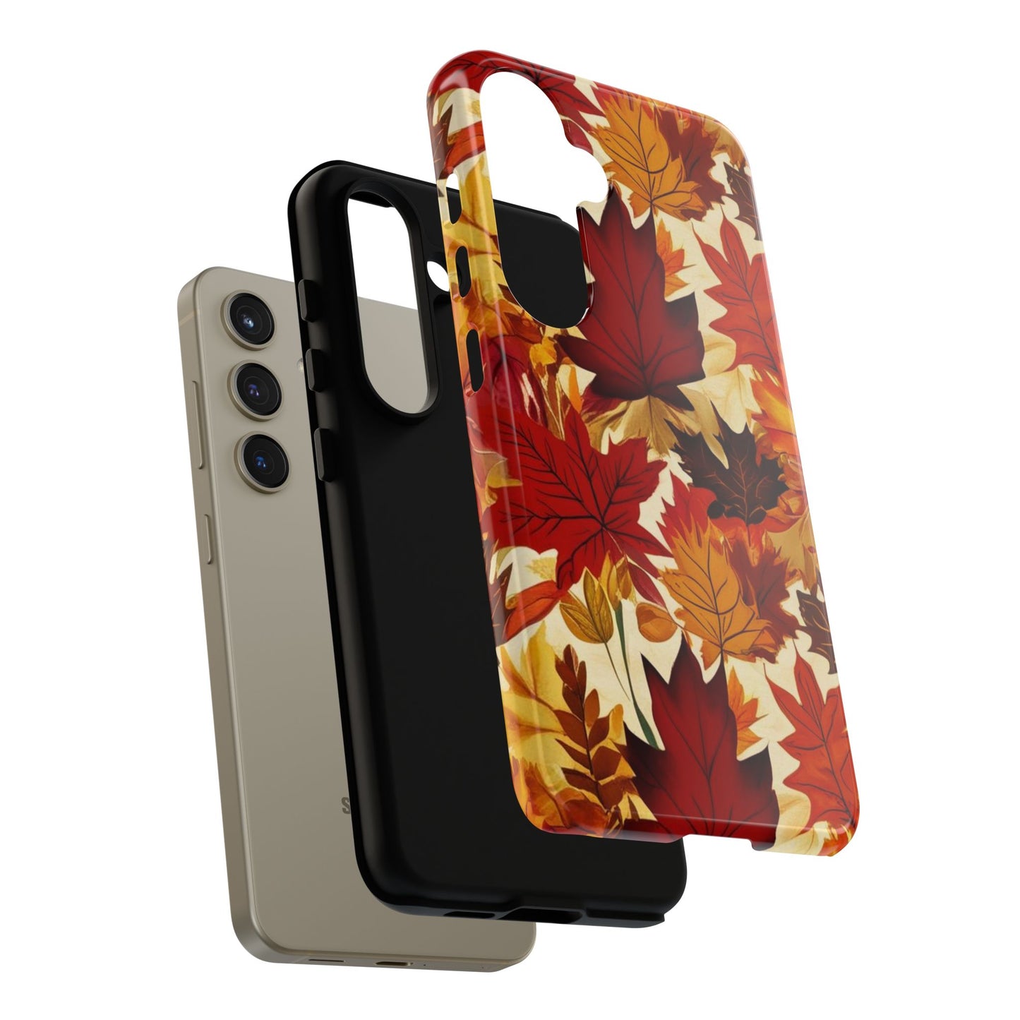 Phone Case, Autumn Leaves Tough Phone Cover, Protective Fall Leaf Colors Case, Rugged Smartphone Shell, Impact Resistant Cover, Protective