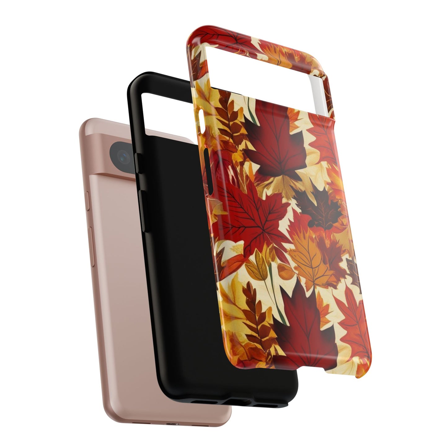 Phone Case, Autumn Leaves Tough Phone Cover, Protective Fall Leaf Colors Case, Rugged Smartphone Shell, Impact Resistant Cover, Protective