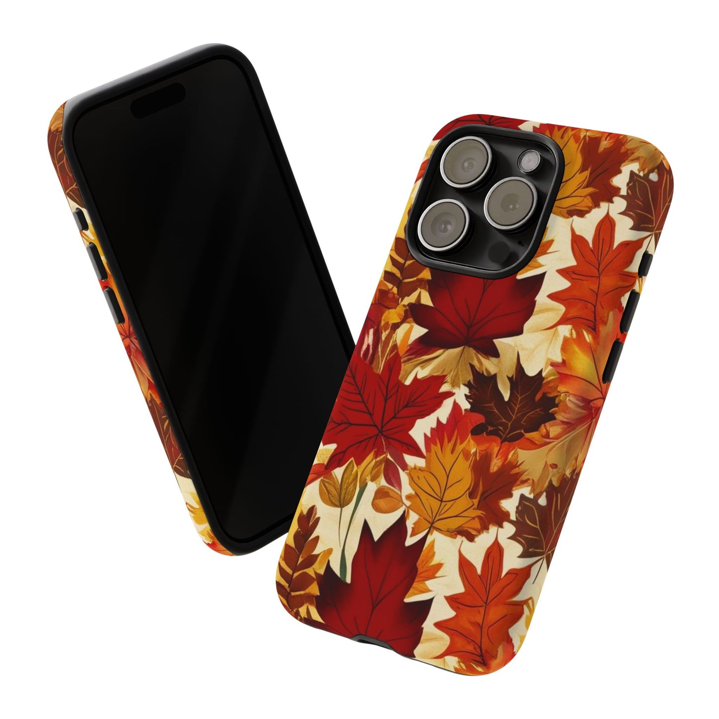 Phone Case, Autumn Leaves Tough Phone Cover, Protective Fall Leaf Colors Case, Rugged Smartphone Shell, Impact Resistant Cover, Protective