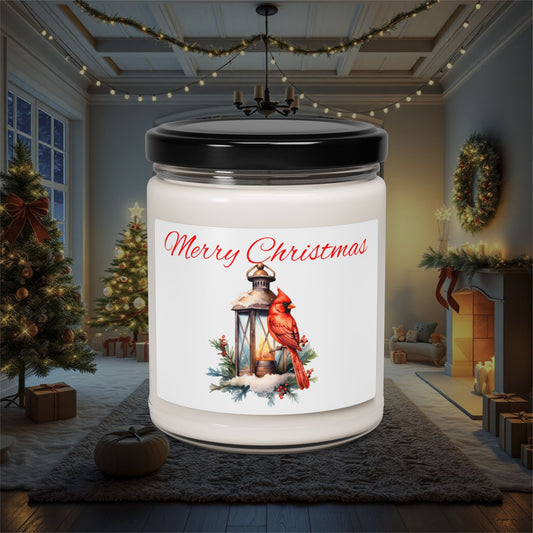 Christmas Cardinal Soy Candle, Holiday Scented Candle, Festive Candle Gift, Winter Home Decor, Christmas Gift Idea, Cardinal Lover Gift