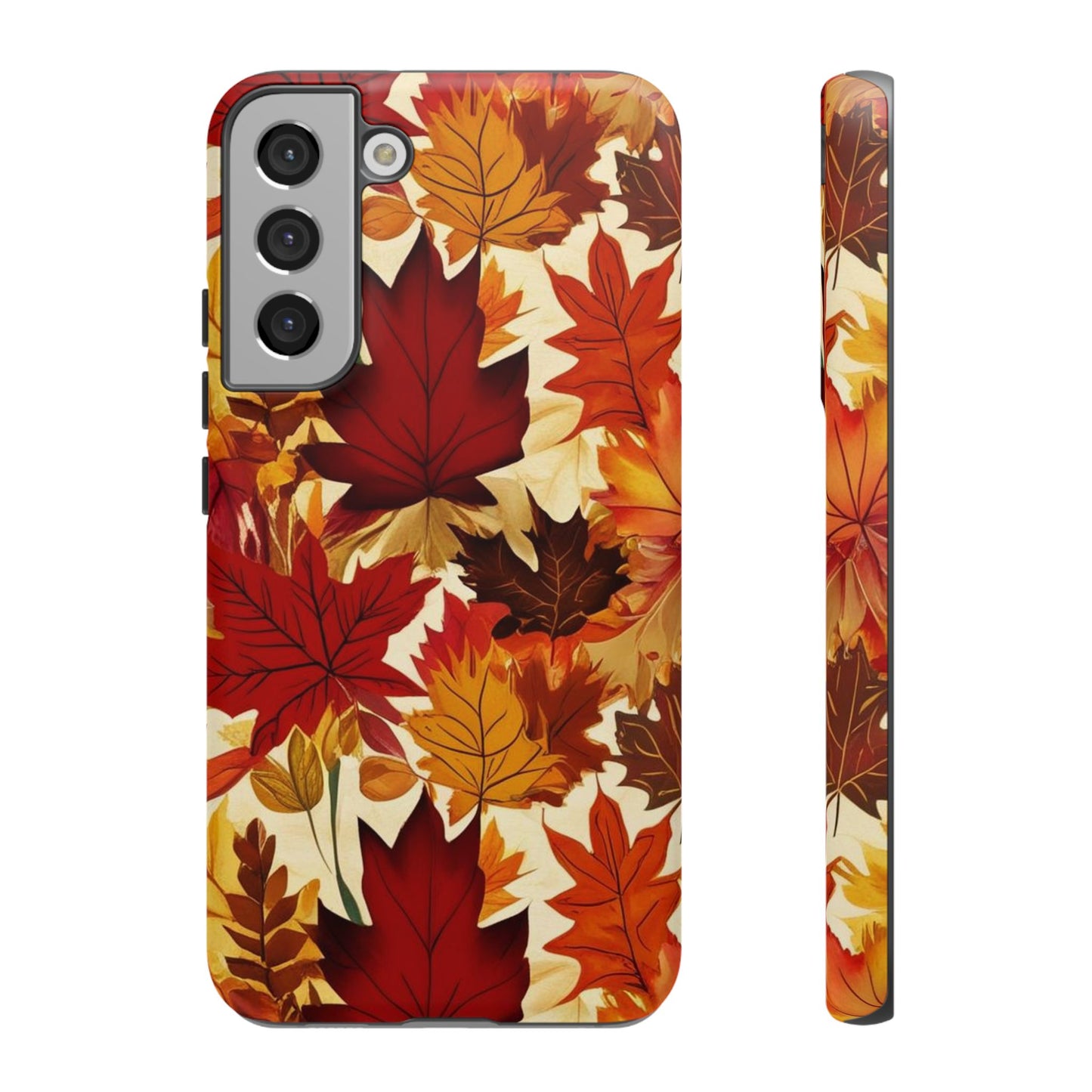 Phone Case, Autumn Leaves Tough Phone Cover, Protective Fall Leaf Colors Case, Rugged Smartphone Shell, Impact Resistant Cover, Protective