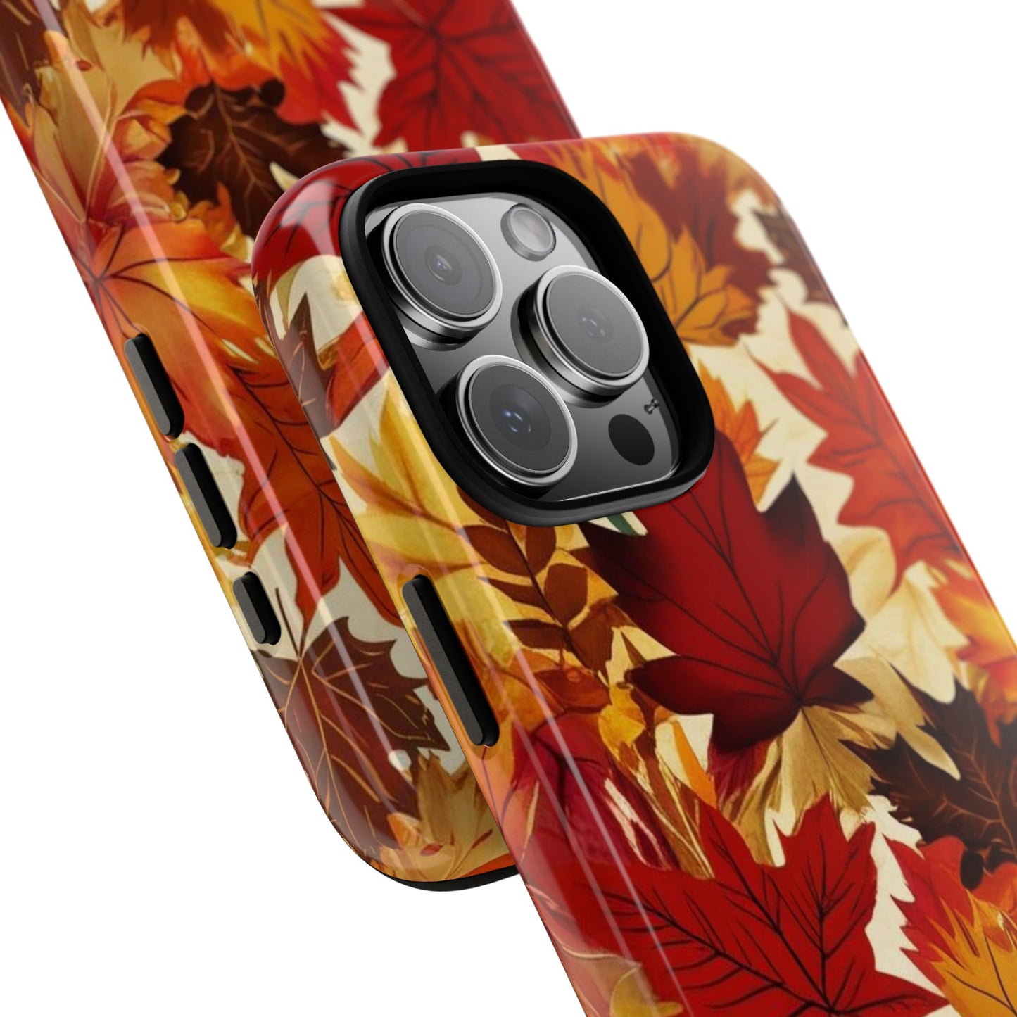Phone Case, Autumn Leaves Tough Phone Cover, Protective Fall Leaf Colors Case, Rugged Smartphone Shell, Impact Resistant Cover, Protective