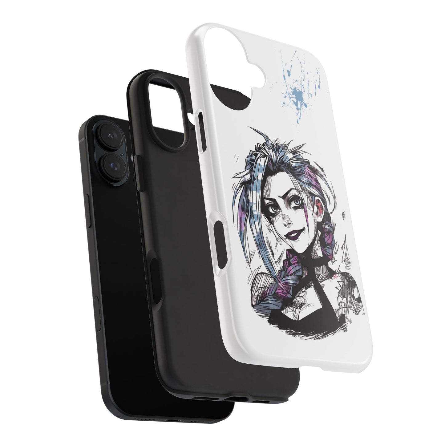 Jinx Inspired iPhone Tough Phone Cases - League of Legends Arcane TV Series, Unique Style & Strength Durable Phone Cover, Protective Phone