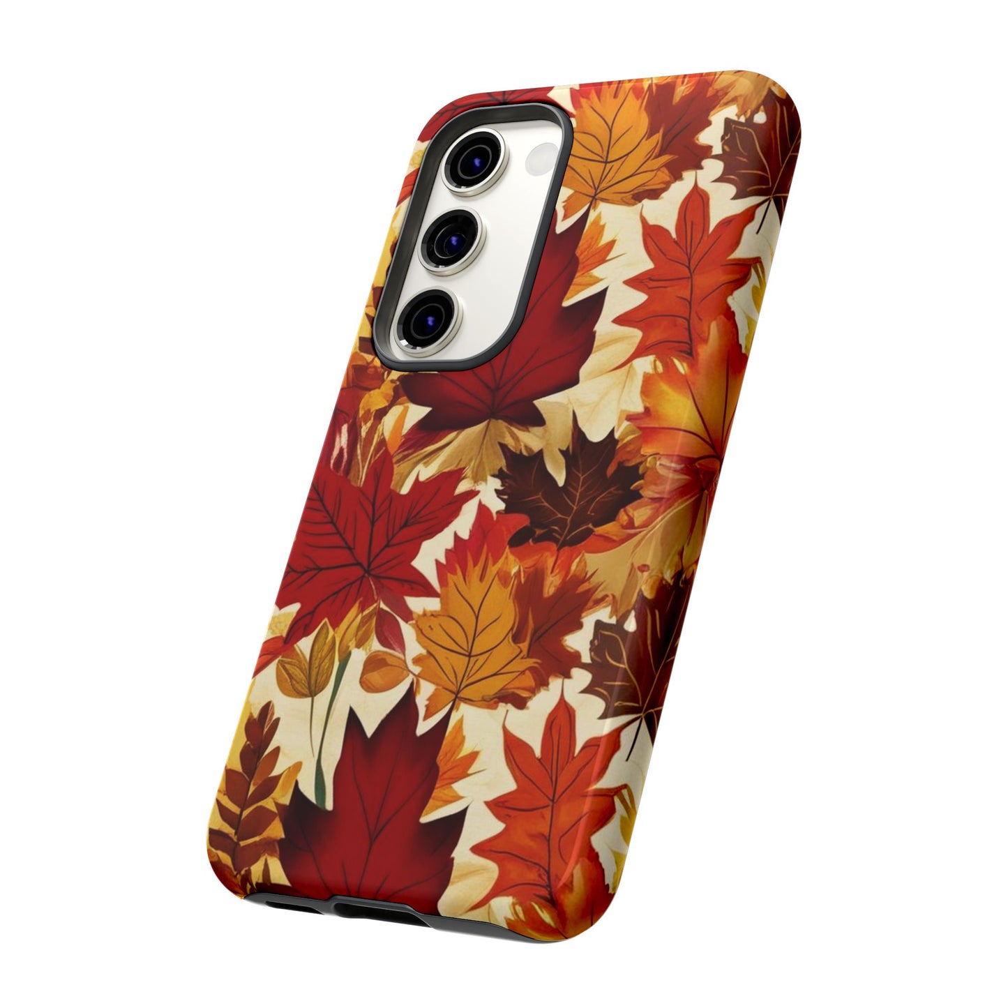 Phone Case, Autumn Leaves Tough Phone Cover, Protective Fall Leaf Colors Case, Rugged Smartphone Shell, Impact Resistant Cover, Protective