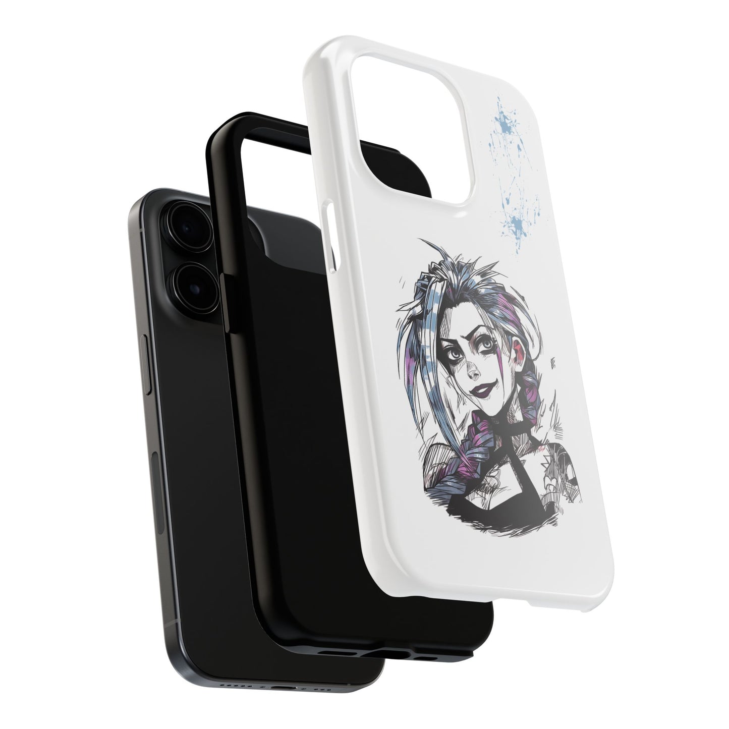 Jinx Inspired iPhone Tough Phone Cases - League of Legends Arcane TV Series, Unique Style & Strength Durable Phone Cover, Protective Phone