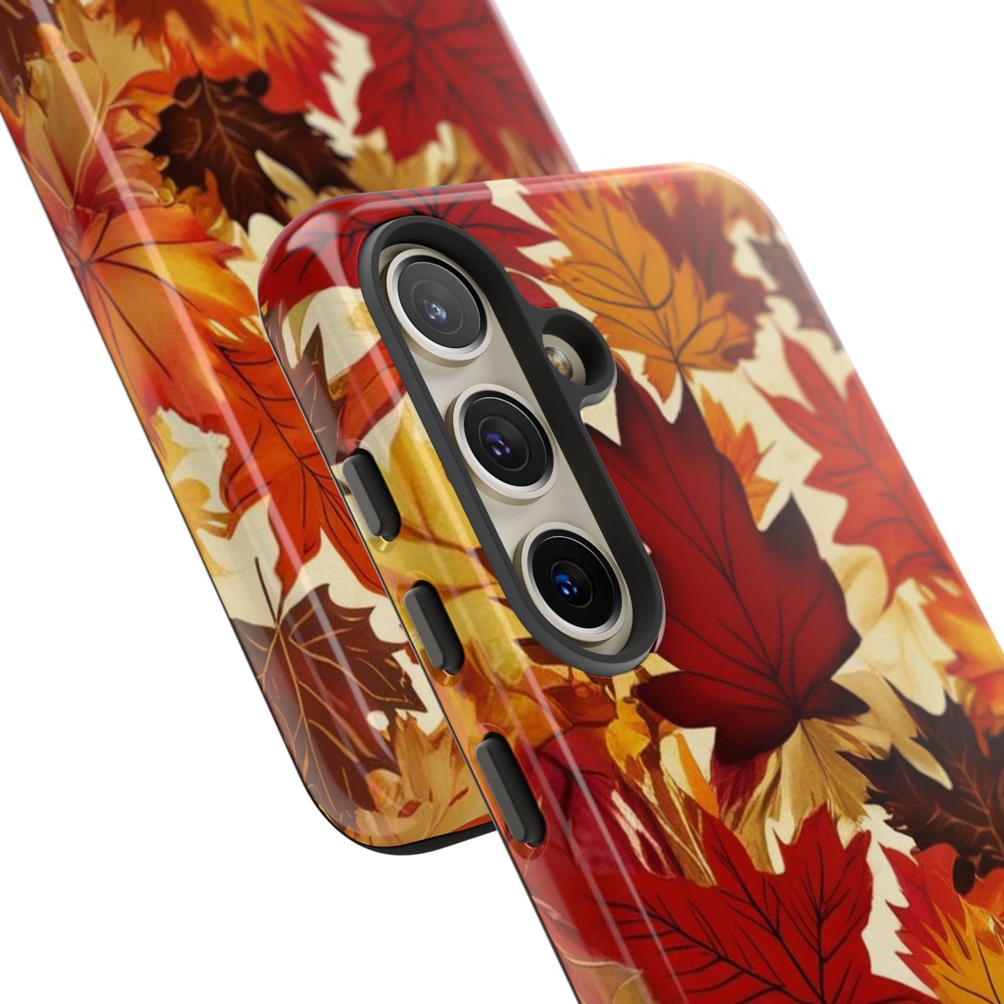 Phone Case, Autumn Leaves Tough Phone Cover, Protective Fall Leaf Colors Case, Rugged Smartphone Shell, Impact Resistant Cover, Protective